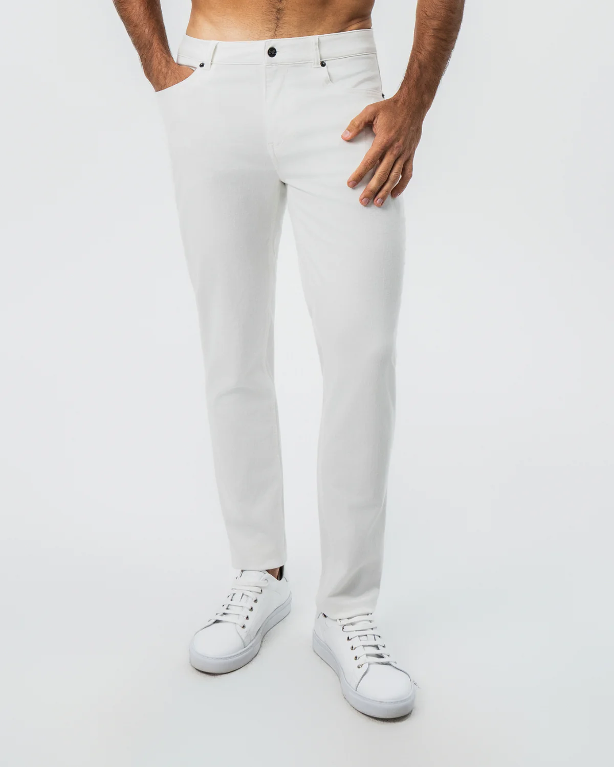 Performance Cotton Twill 5 Pocket Pant - White - Image 6