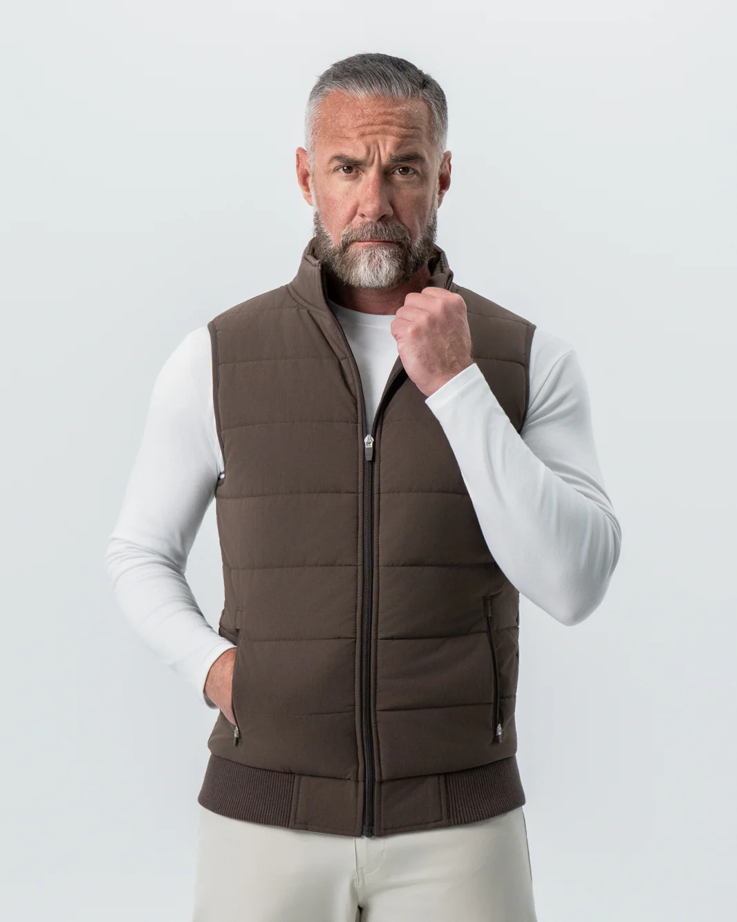 Down Vest - Brown - Image 4