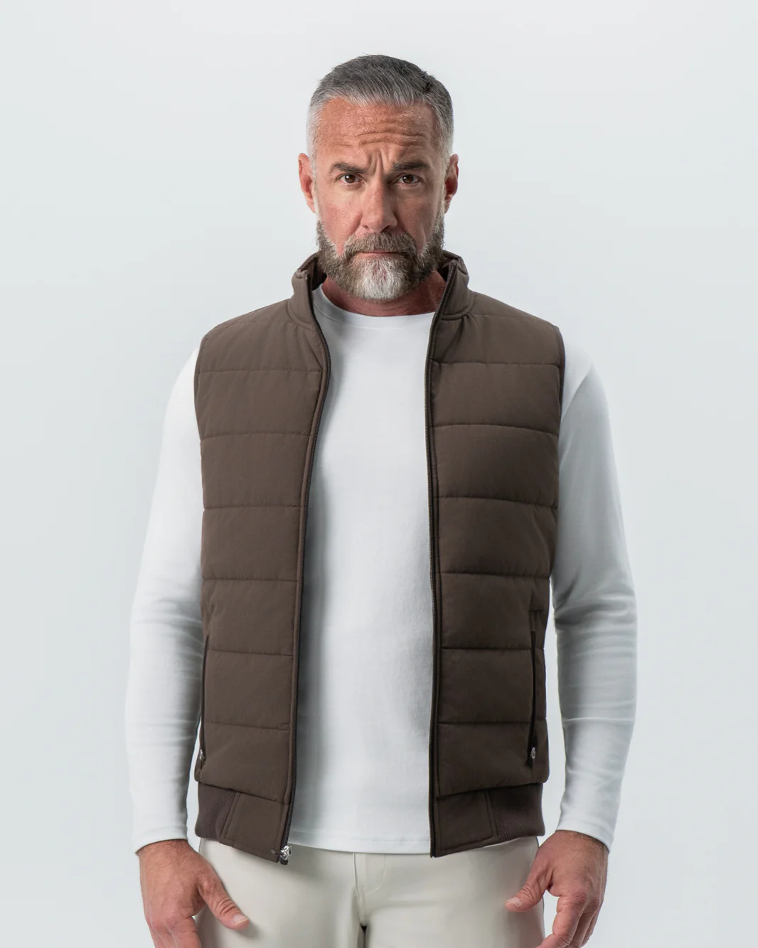 Down Vest - Brown - Image 5