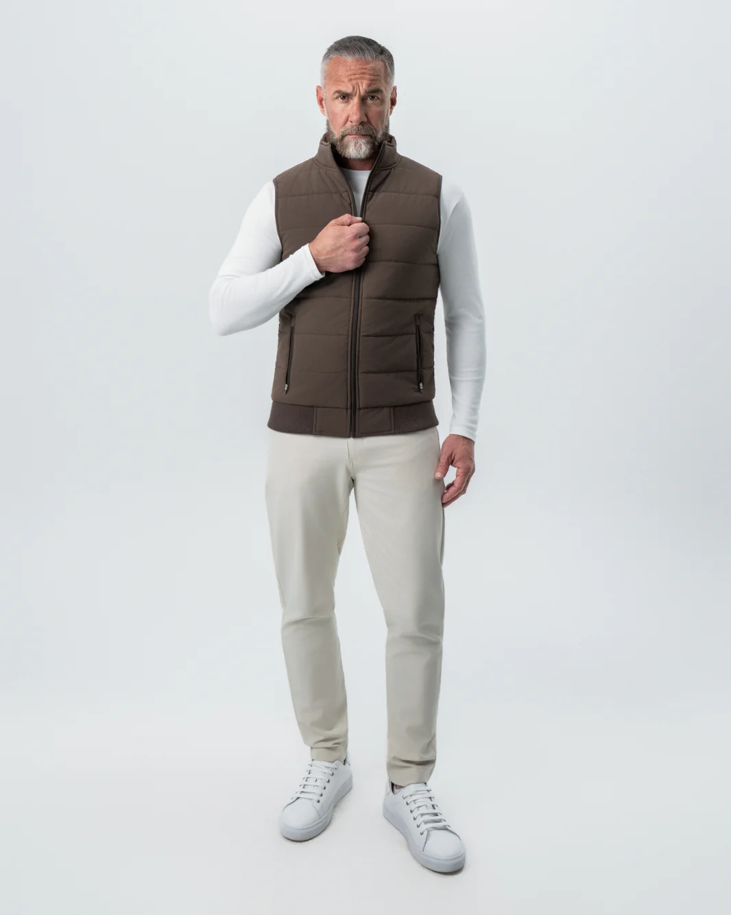 Down Vest - Brown - Image 8