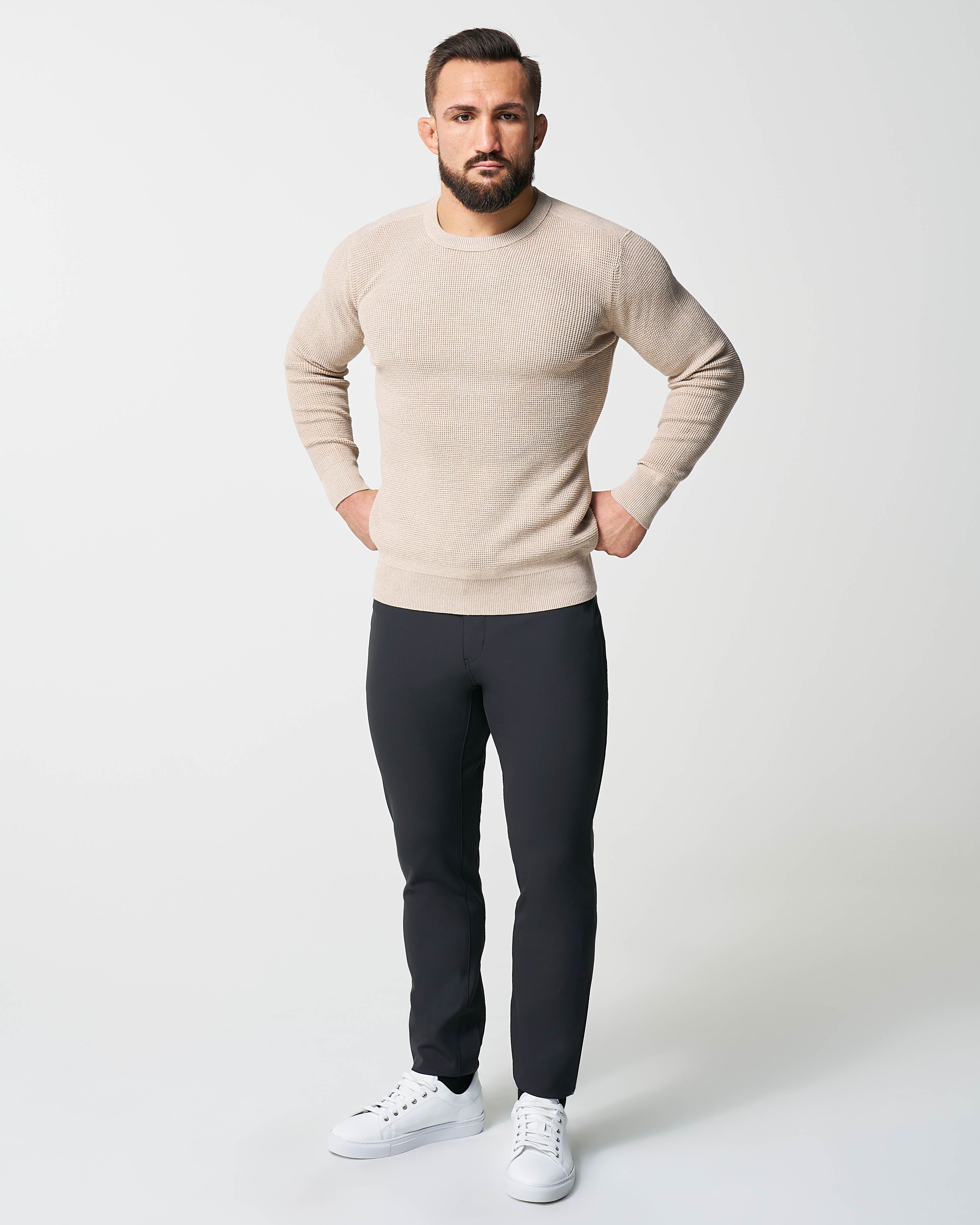 Heavy Knit Crewneck  - Tan - Image 6