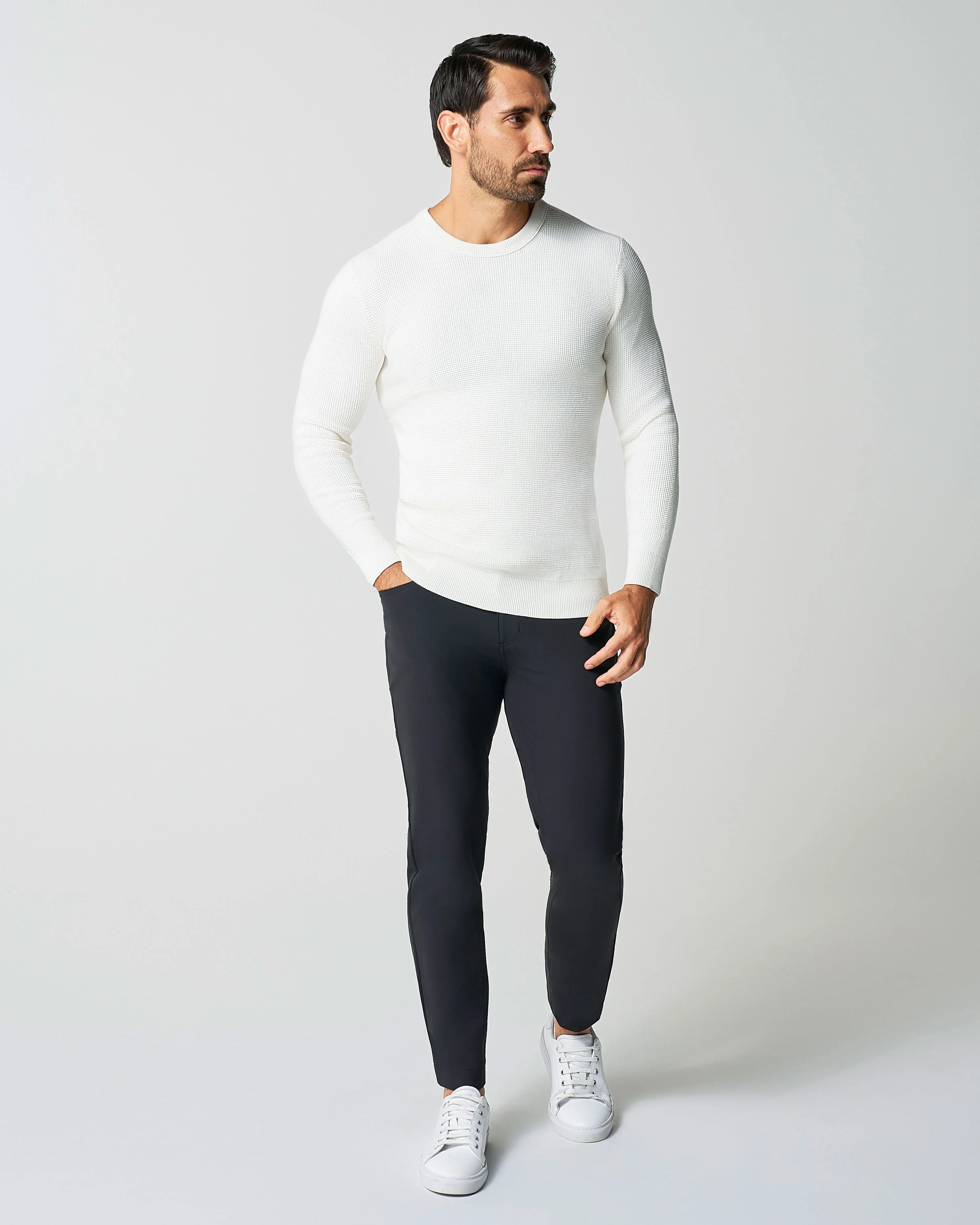 Heavy Knit Crewneck  - Cream - Image 3