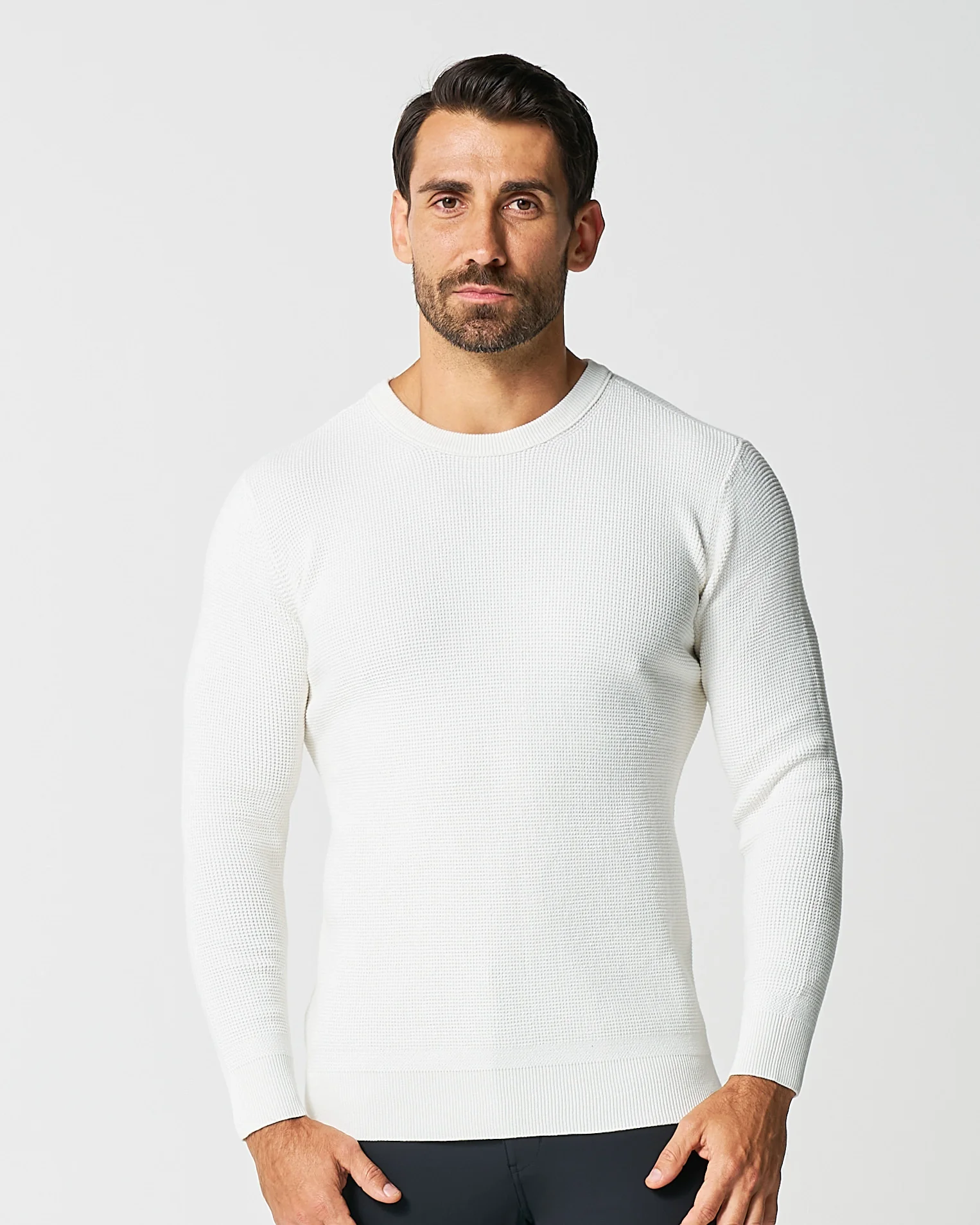 Heavy Knit Crewneck  - Cream - Image 5