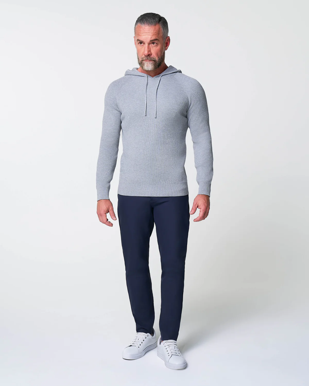 Heavy Knit Hoodie - Grey - Image 3