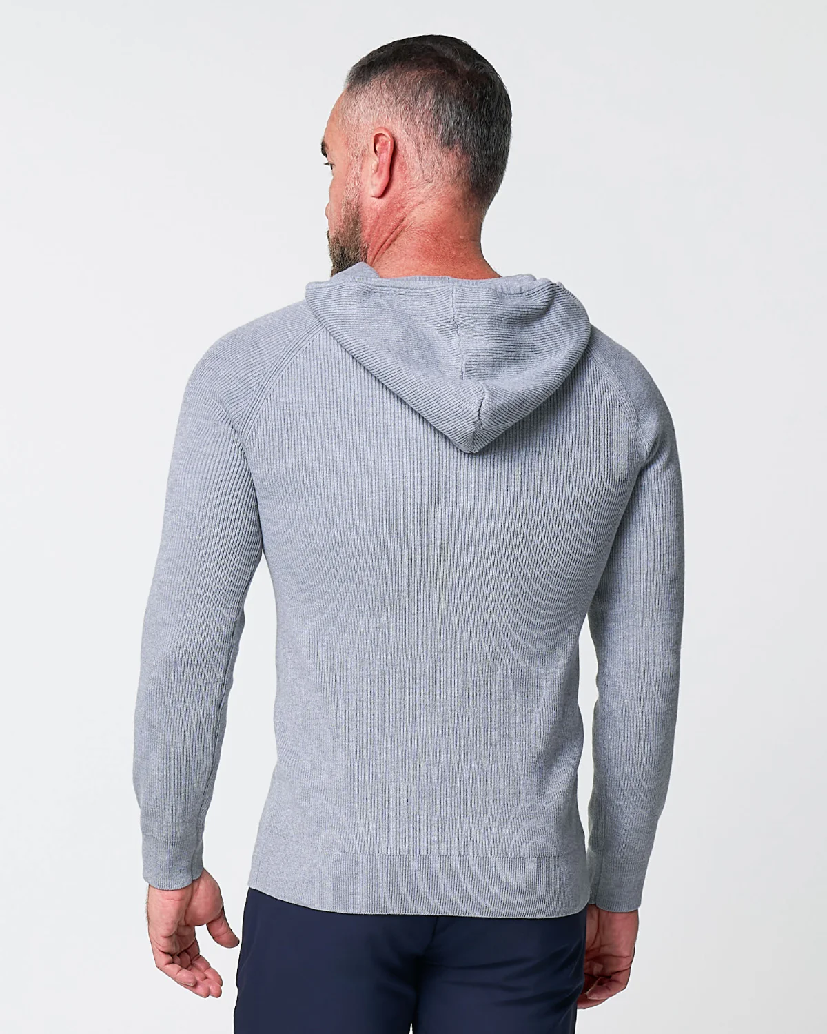 Heavy Knit Hoodie - Grey - Image 4
