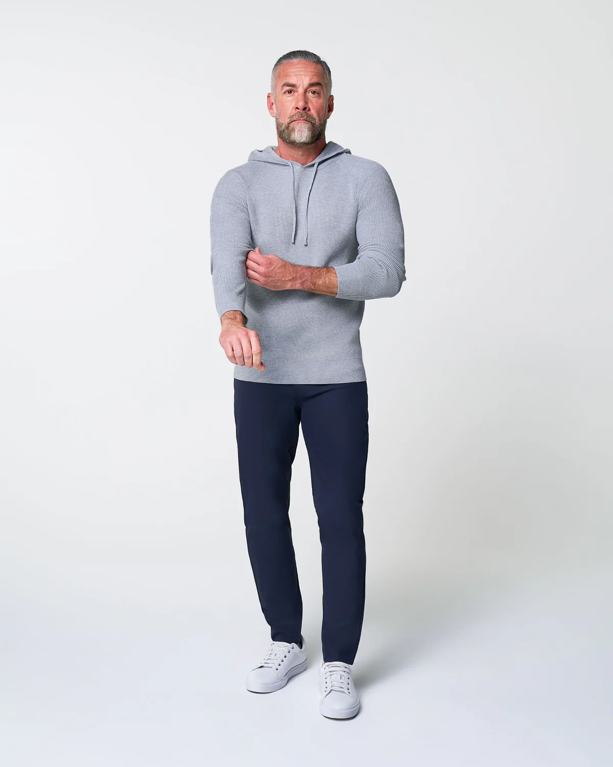 Heavy Knit Hoodie - Grey - Image 5