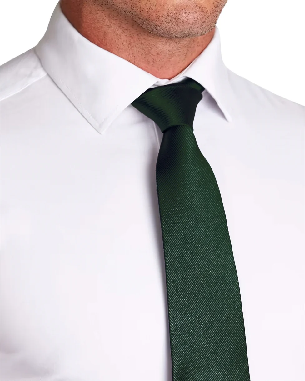 Hunter Green Woven Silk Tie - Image 3