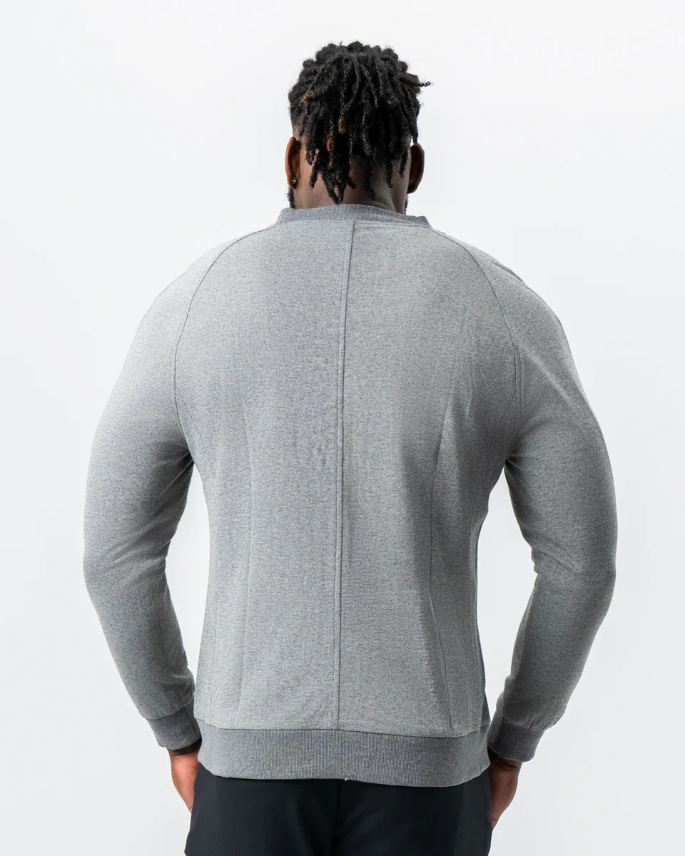 Knit Stretch Bomber - Grey - Image 5