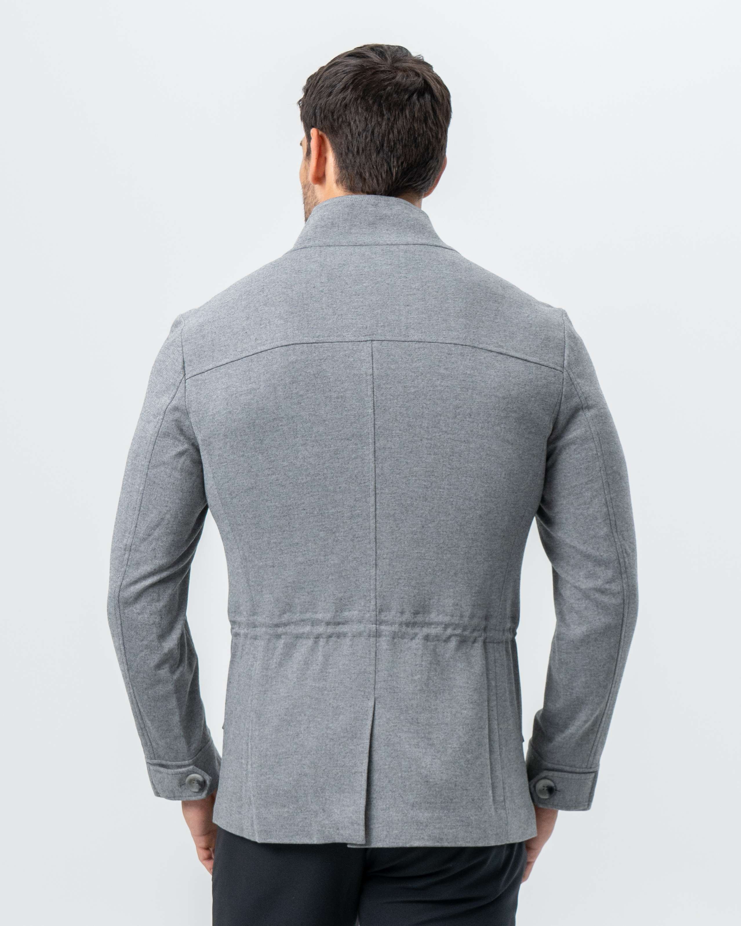 Knit Field Jacket - Grey - Image 4