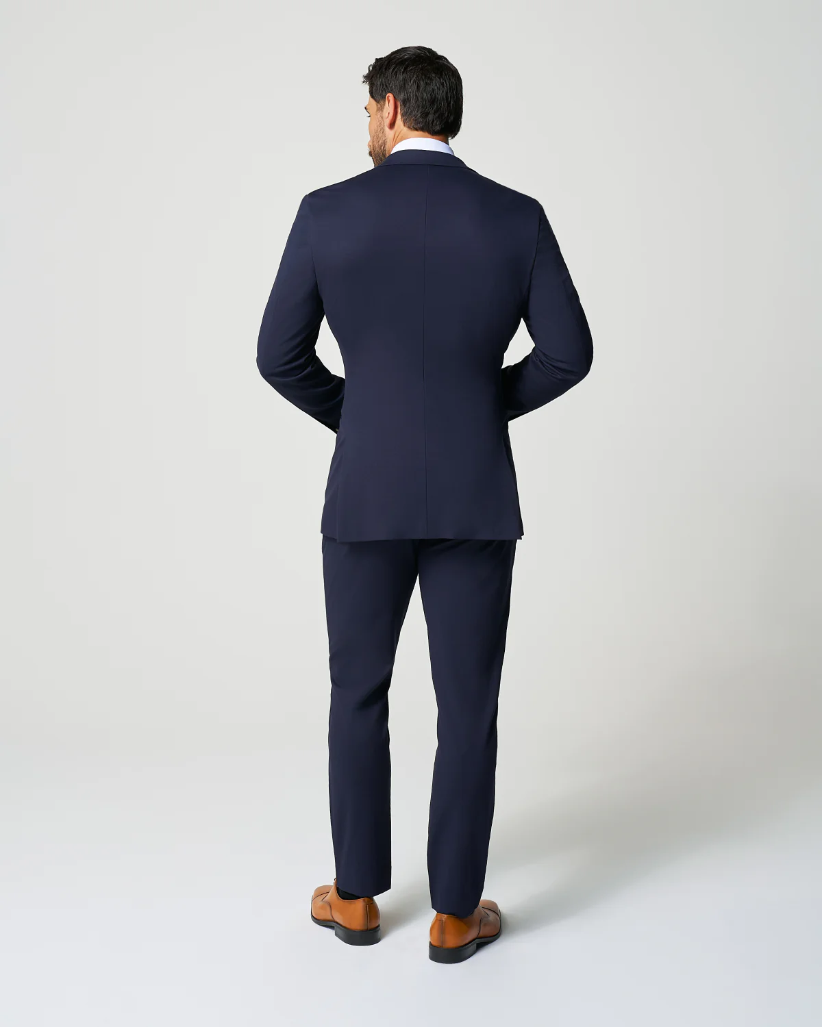 Athletic Fit Stretch Suit - Navy - Image 5