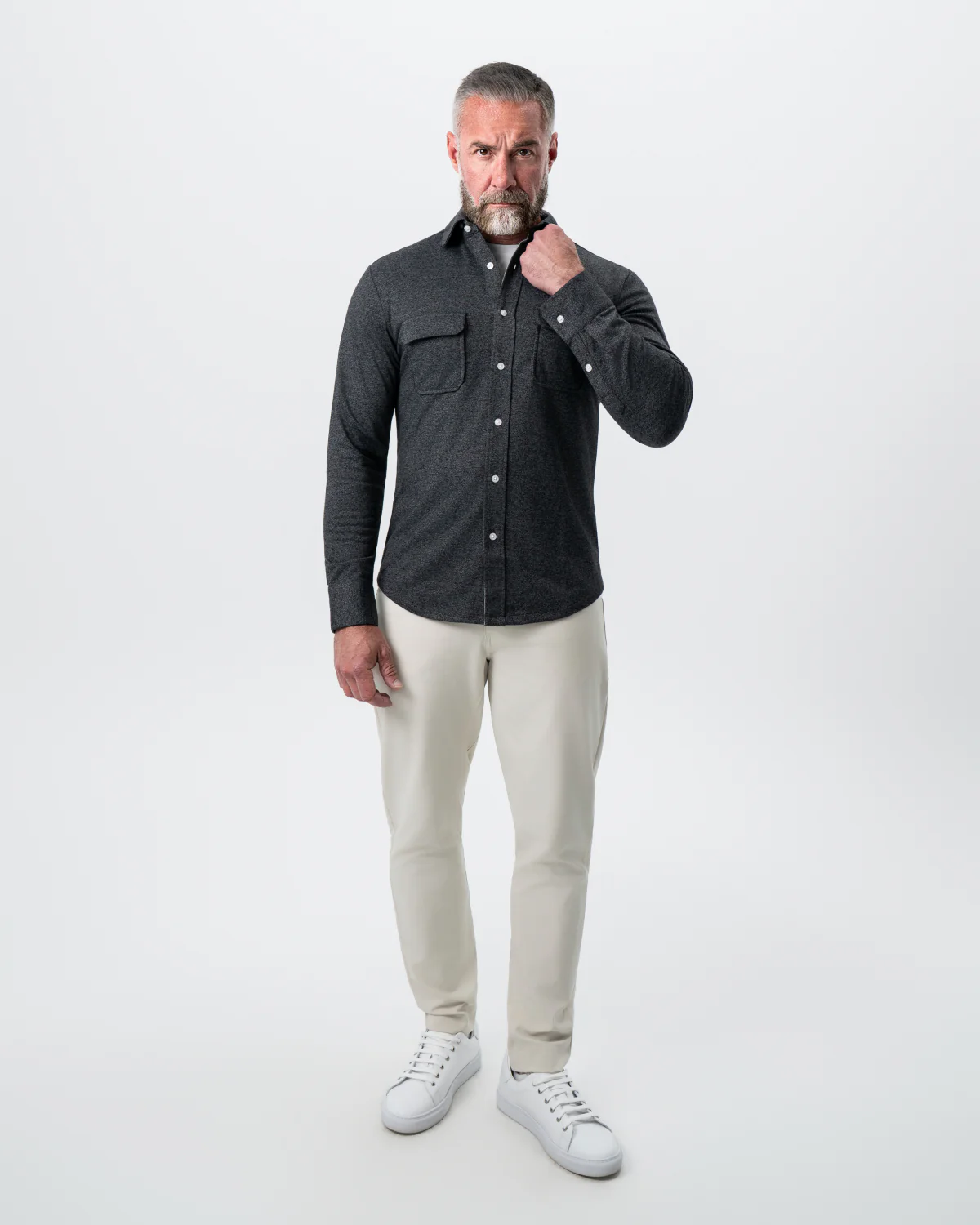 Patch Pocket Button Down - Charcoal - Image 3