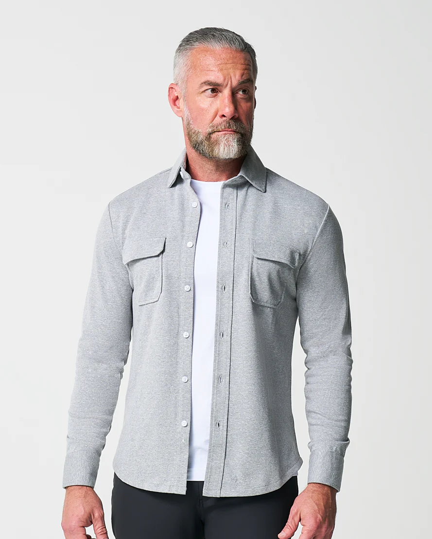 Patch Pocket Button Down - Light Grey - Image 2