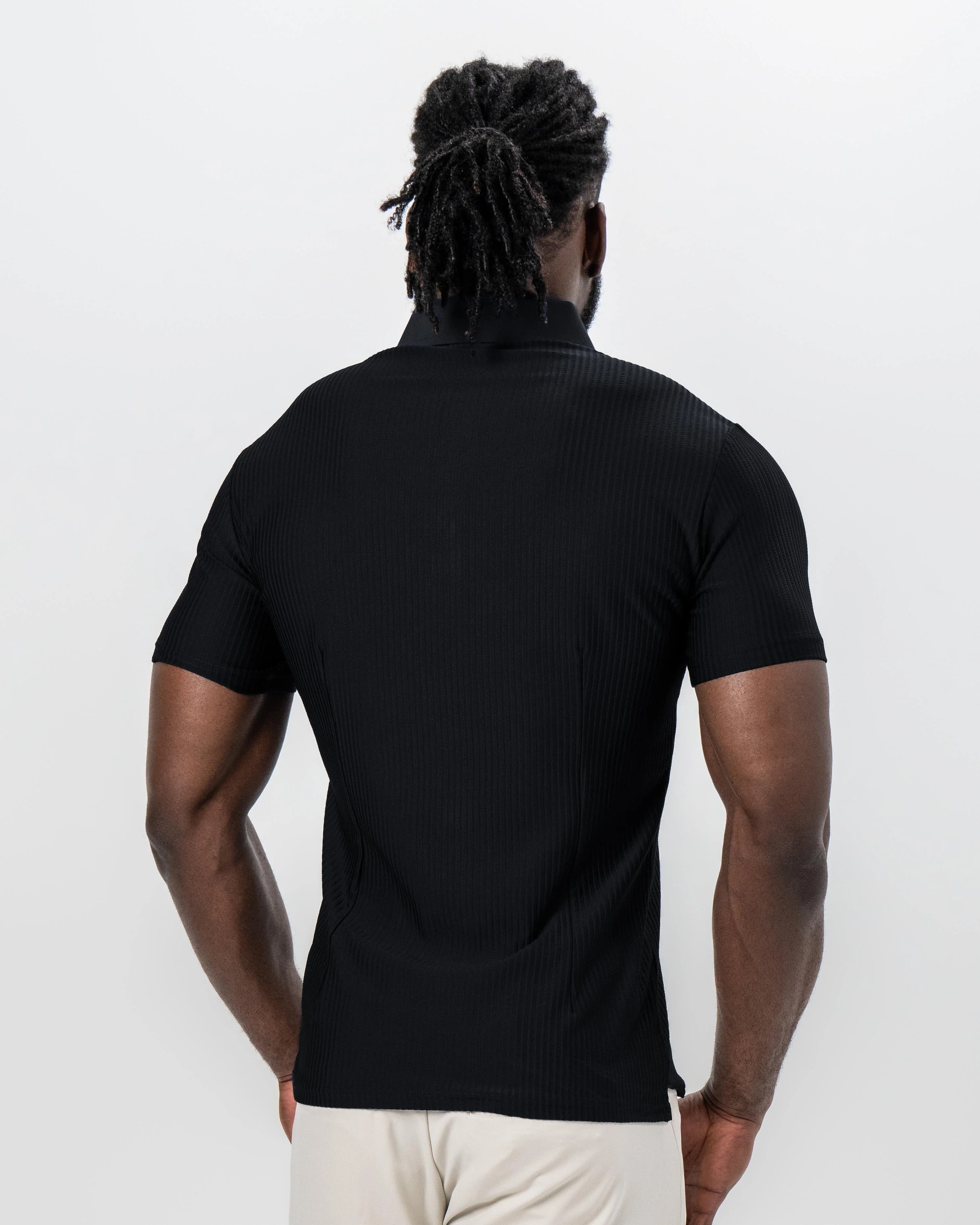 Seersucker Polo - Black - Image 4