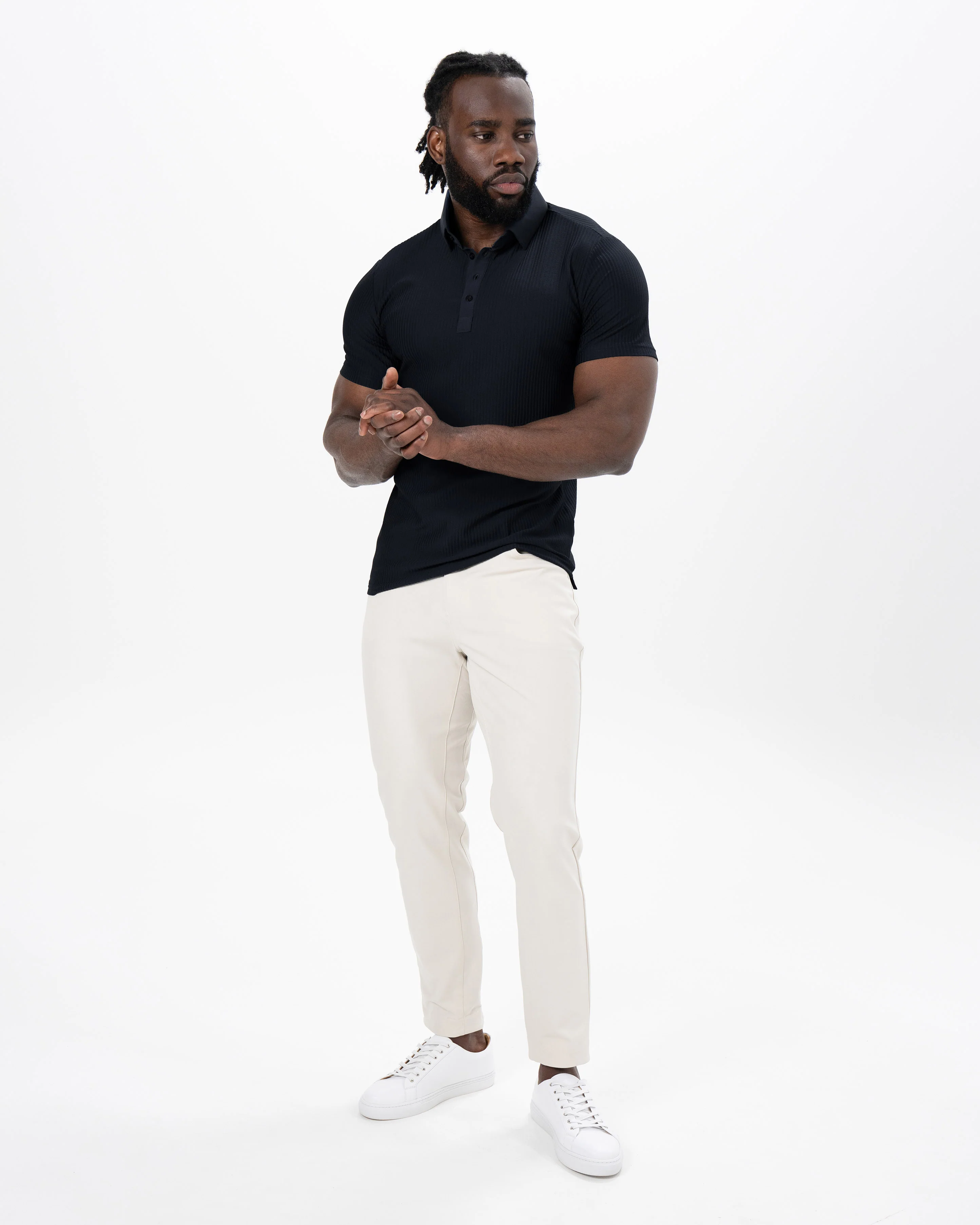 Seersucker Polo - Black - Image 5