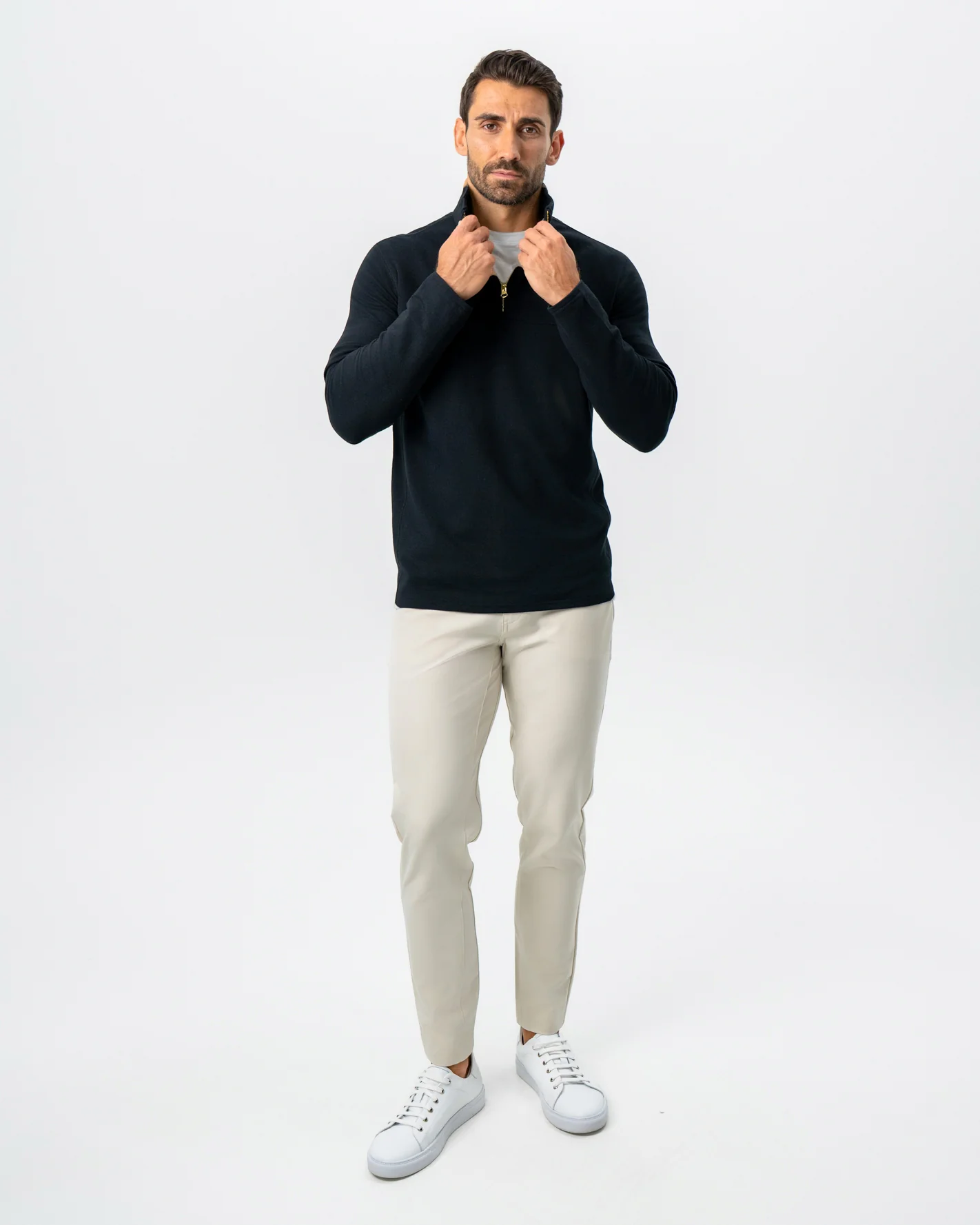 Quarter Zip - Solid Black - Image 3