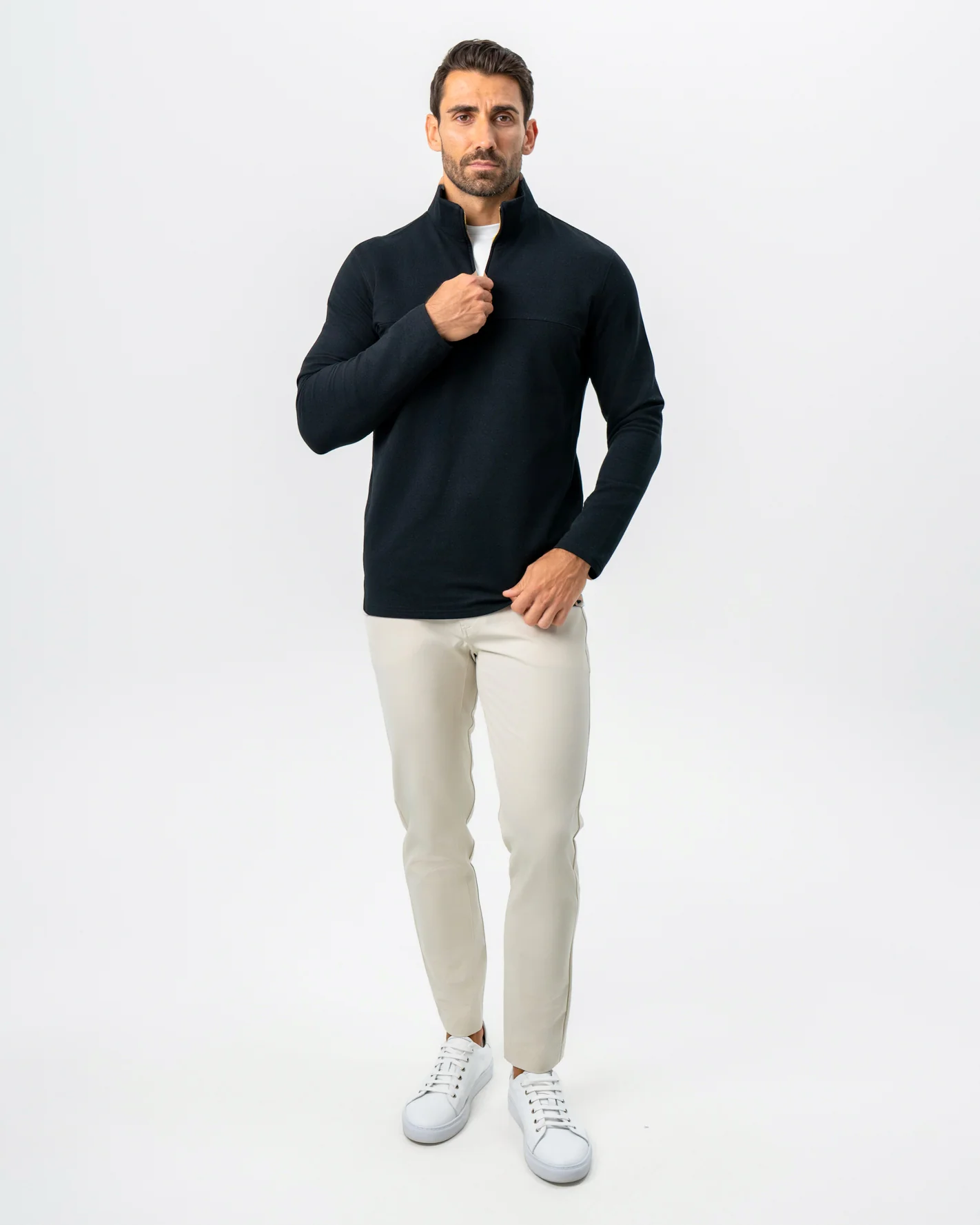Quarter Zip - Solid Black - Image 5
