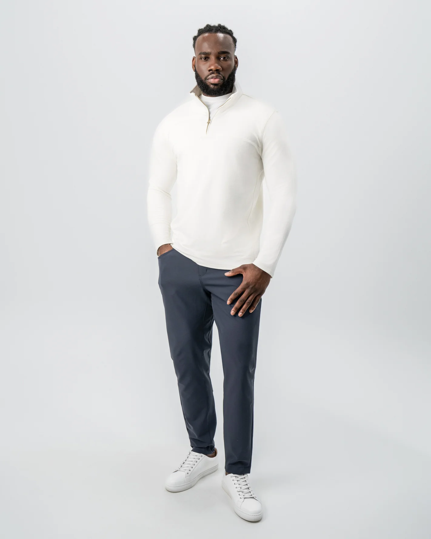 Quarter Zip - Solid Cream - Image 5