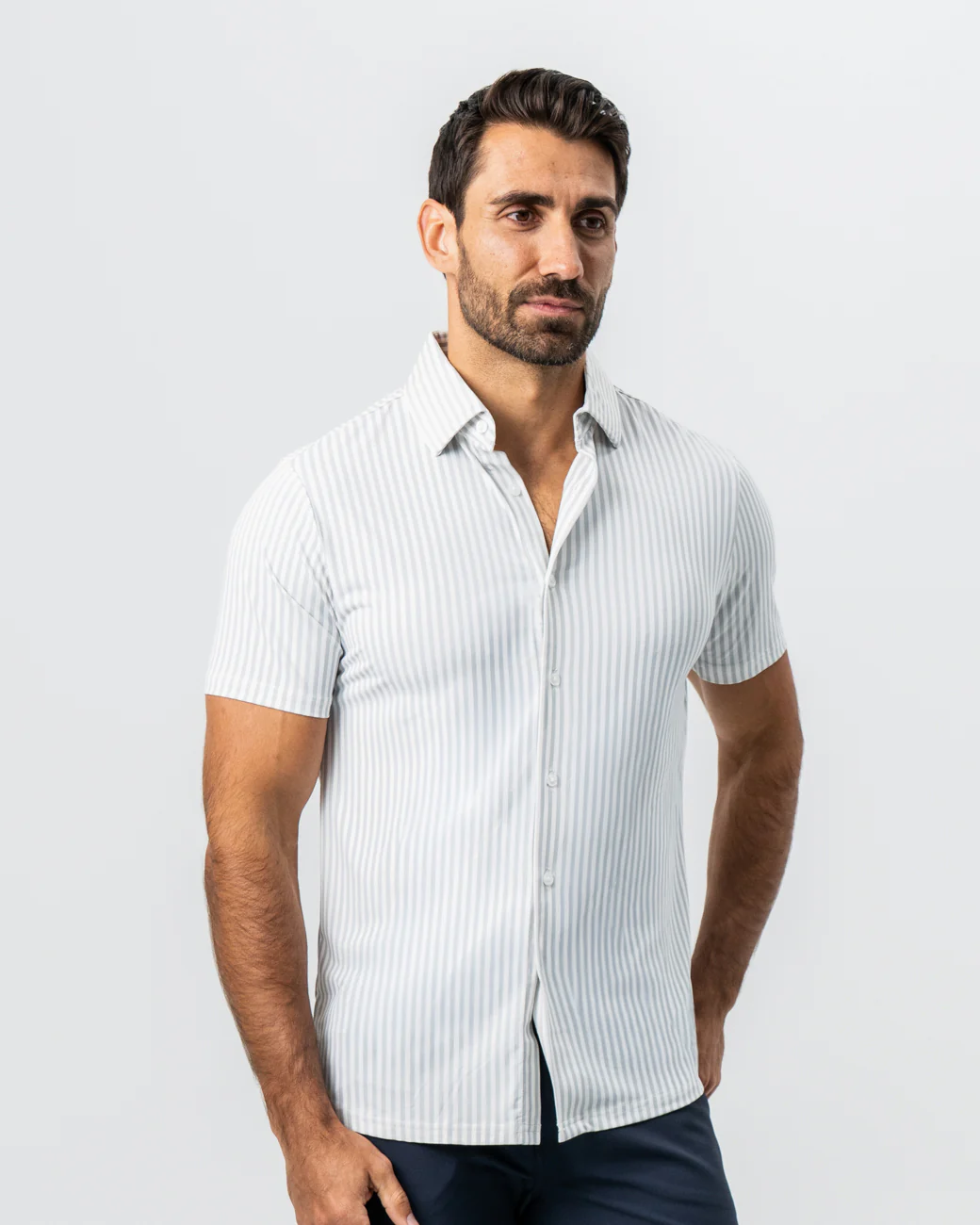 "The Anchor" Light Grey Bengal Stripe - Image 8