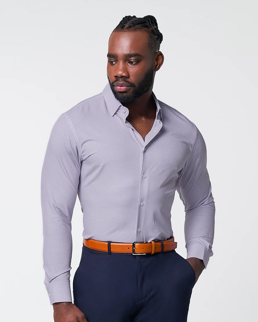 "The Arlo" Lavender Double Check - Classic Fit