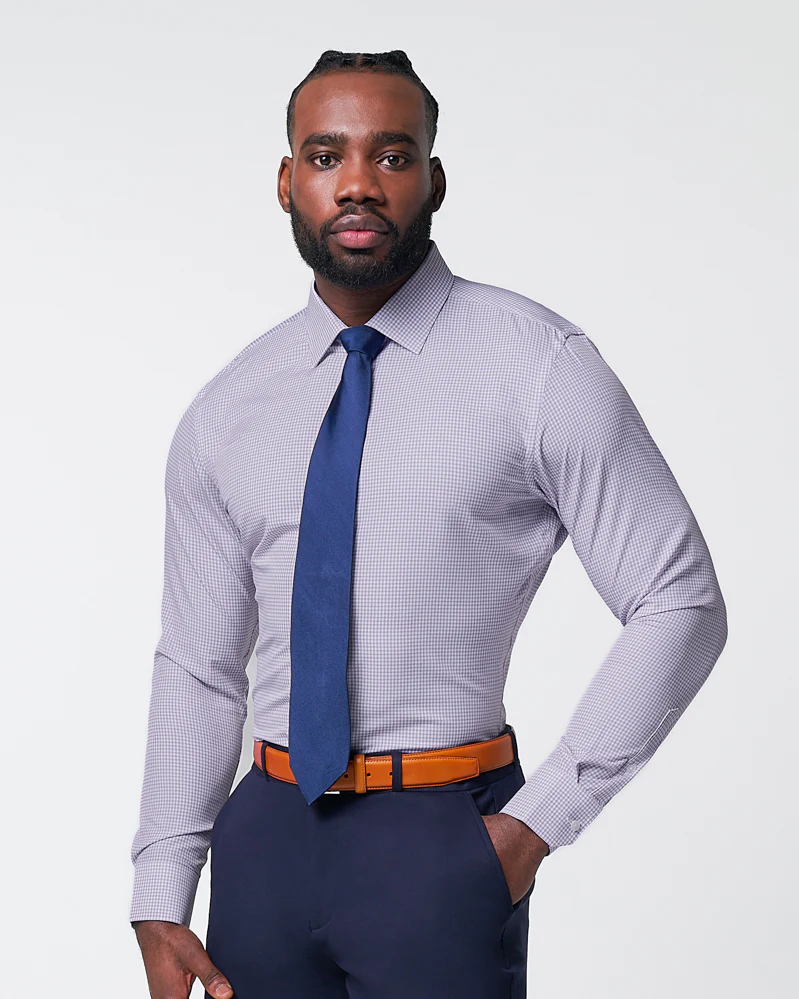 "The Arlo" Lavender Double Check - Classic Fit - Image 5