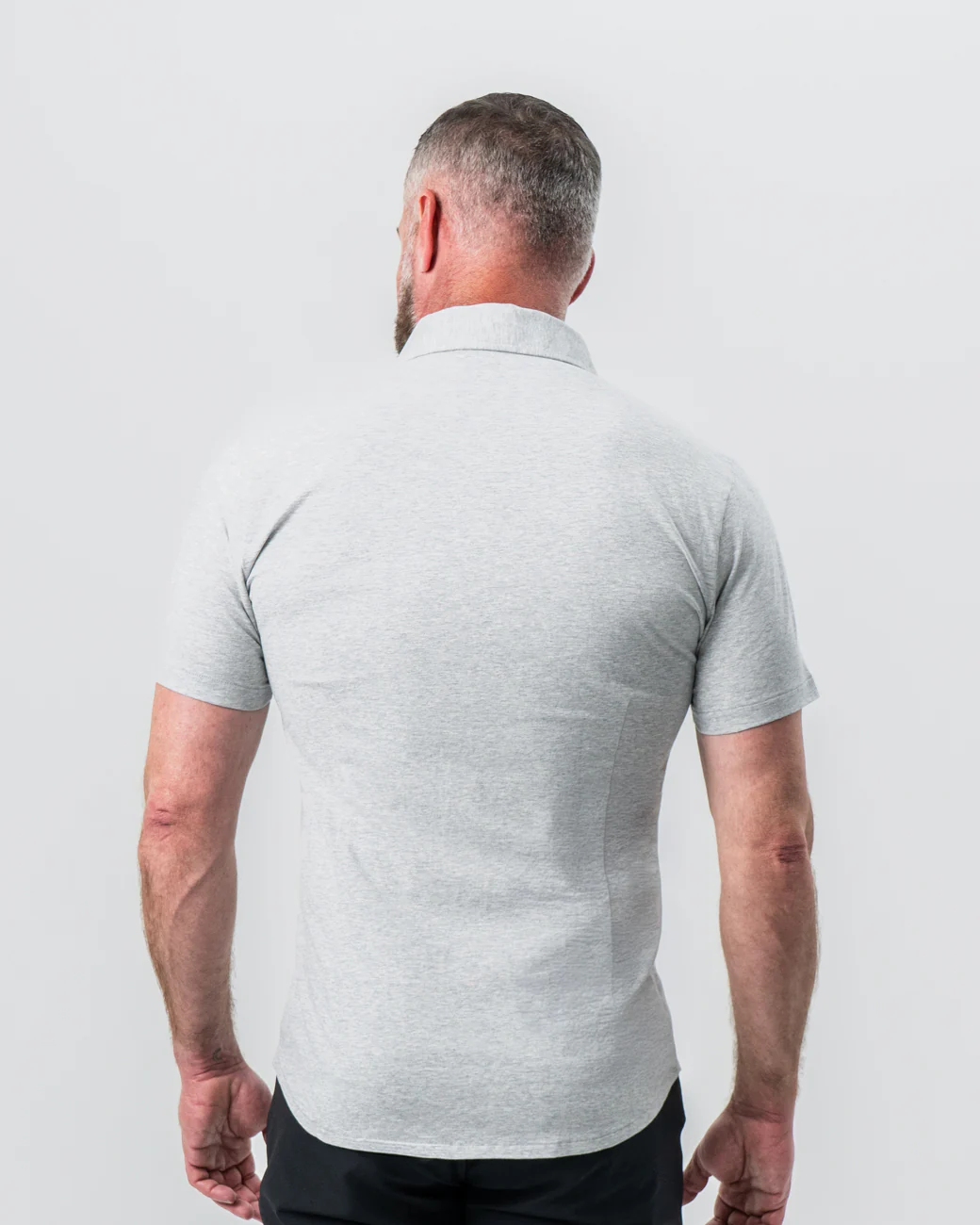 "The Baldwin" Grey Short Sleeve Button Down - Image 4