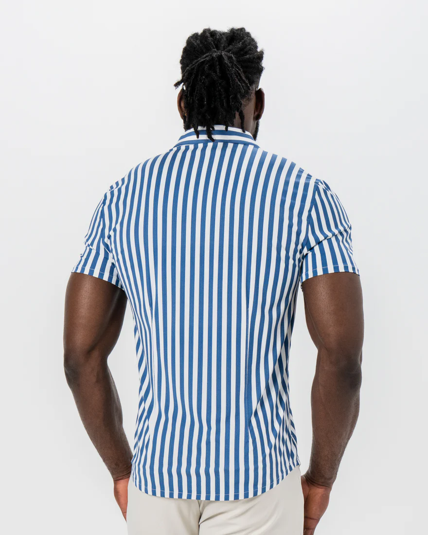 "The Bay" Navy & White Bengal Stripe - Image 3
