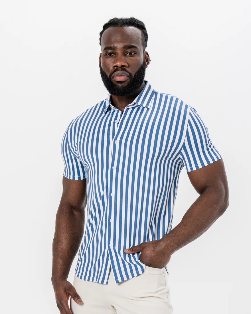 "The Bay" Navy & White Bengal Stripe - Image 4