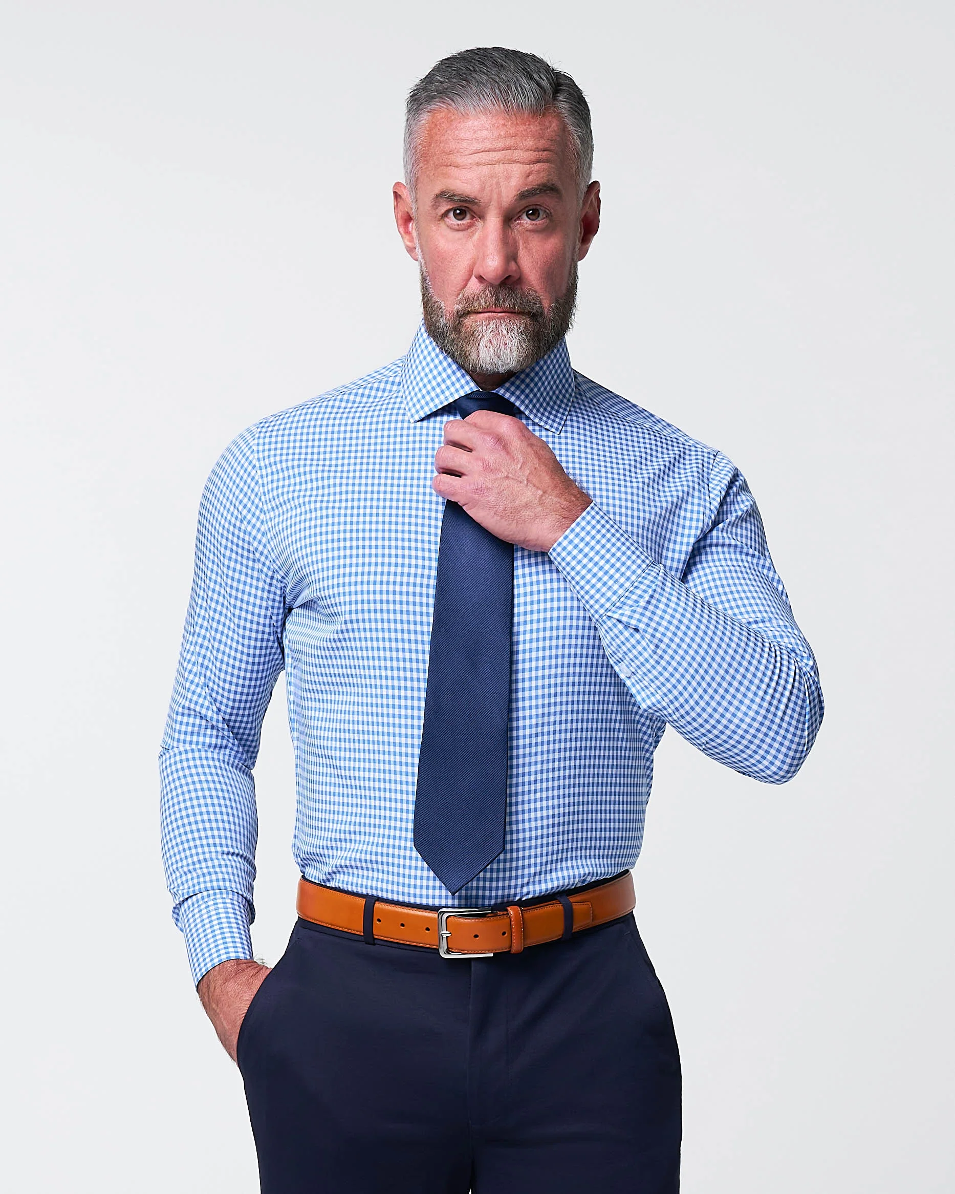 "The Bonino" Blue Gingham - Classic Fit