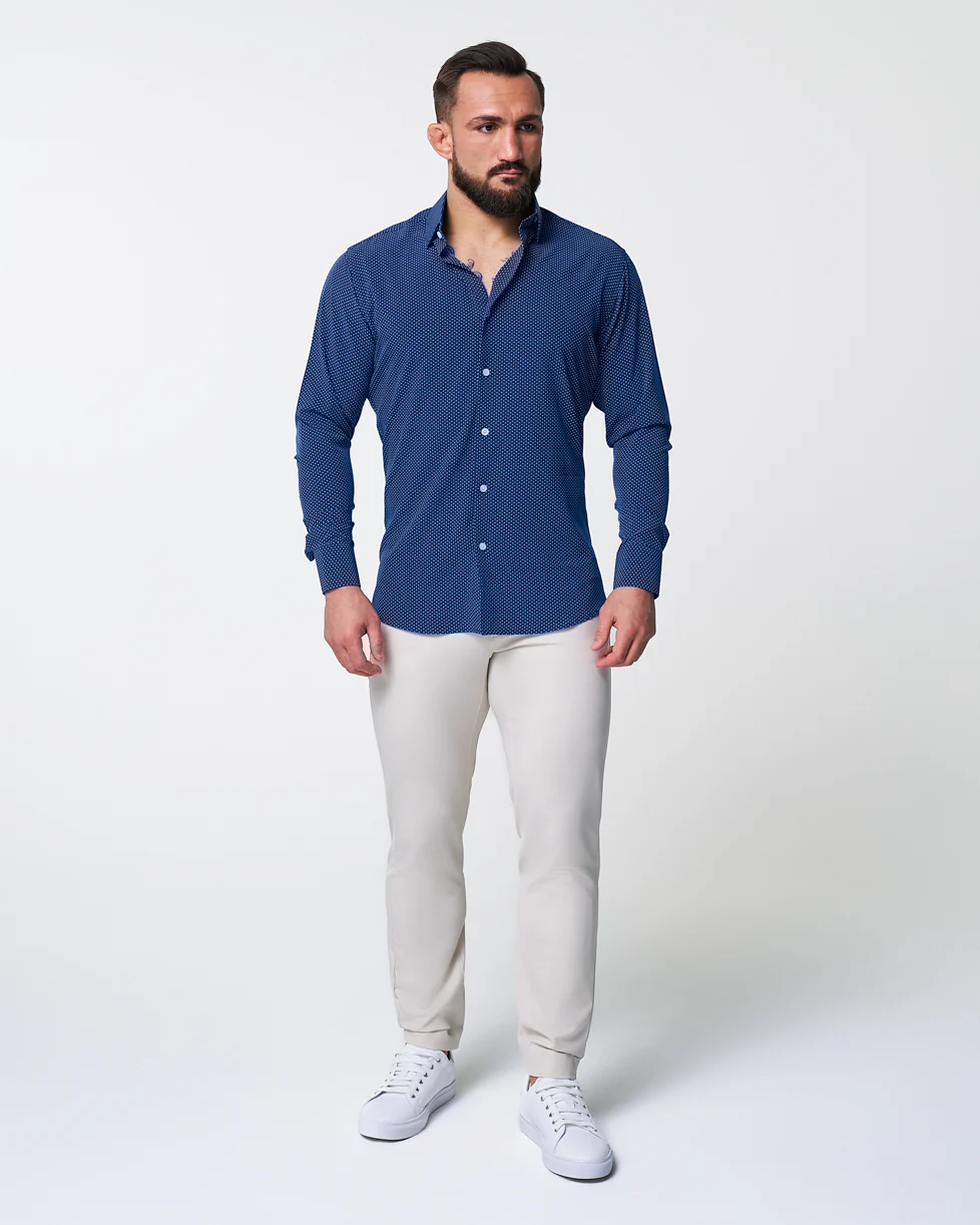 "The Boylston" Navy with White Polka Dots - Image 3