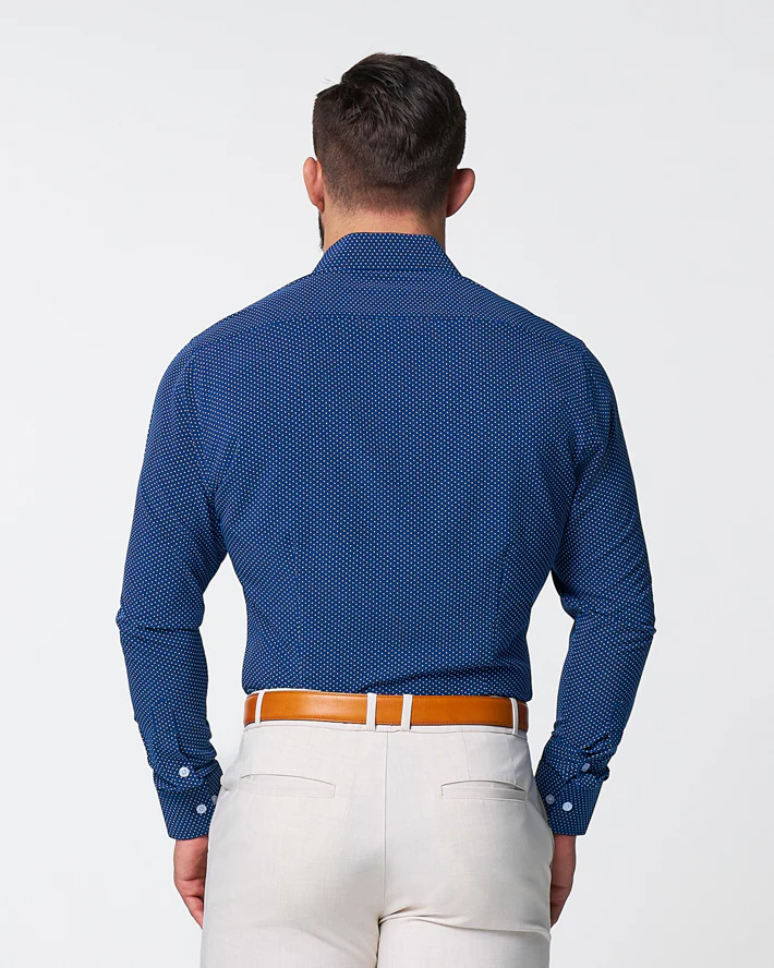 "The Boylston" Navy with White Polka Dots - Classic Fit - Image 3