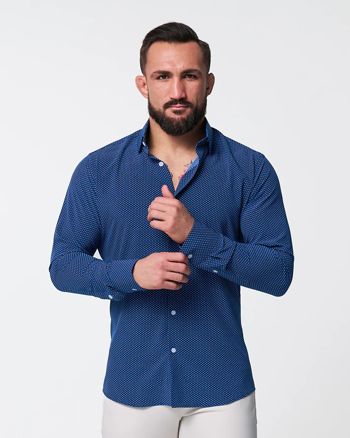 "The Boylston" Navy with White Polka Dots - Classic Fit - Image 5