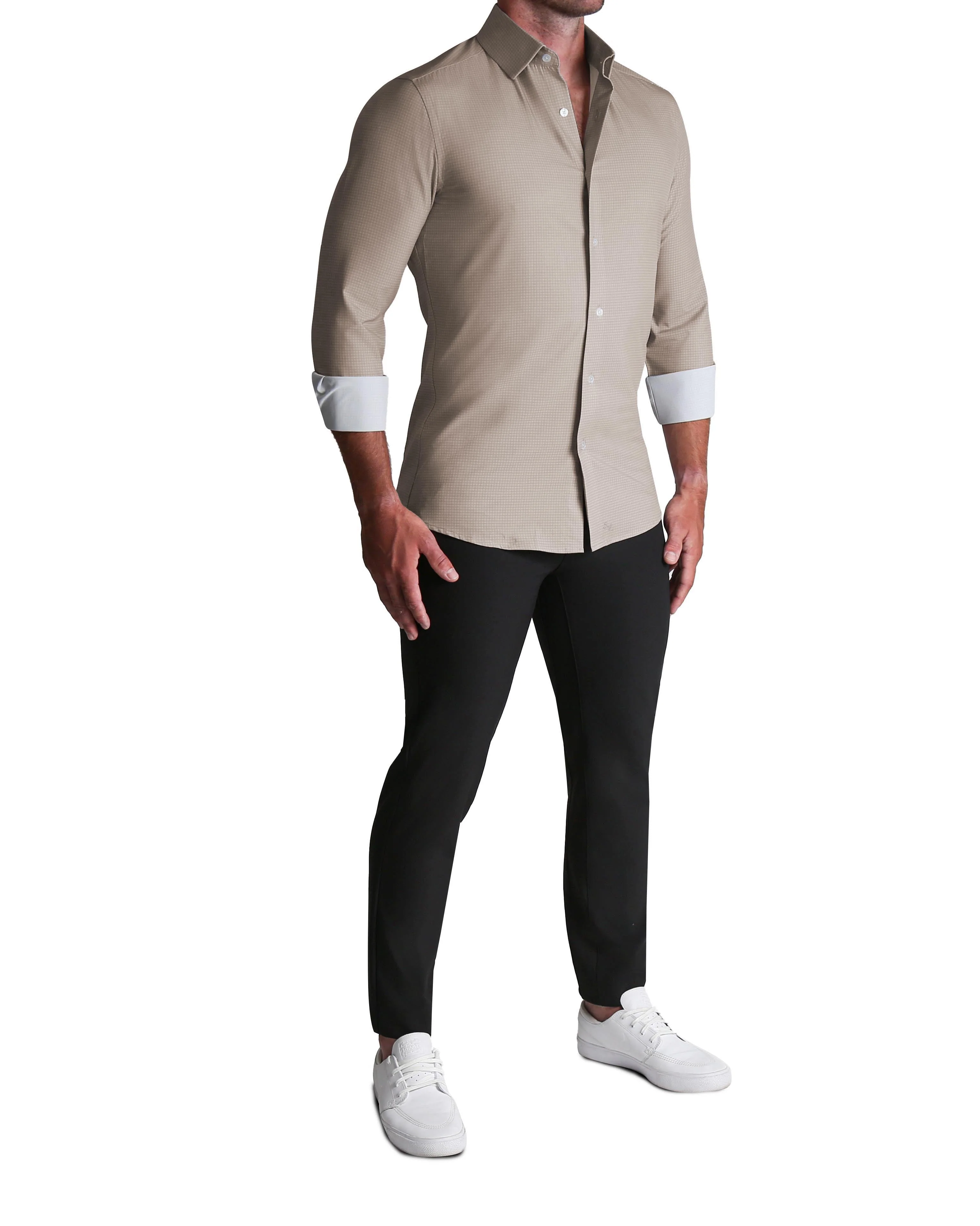 ''The Brooks" Light Brown Double Check - Classic Fit - Image 5