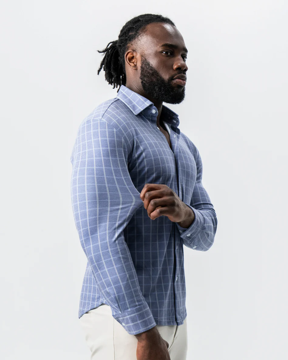 "The Davy" Navy, Light Blue, and Cream Button Down - Image 4