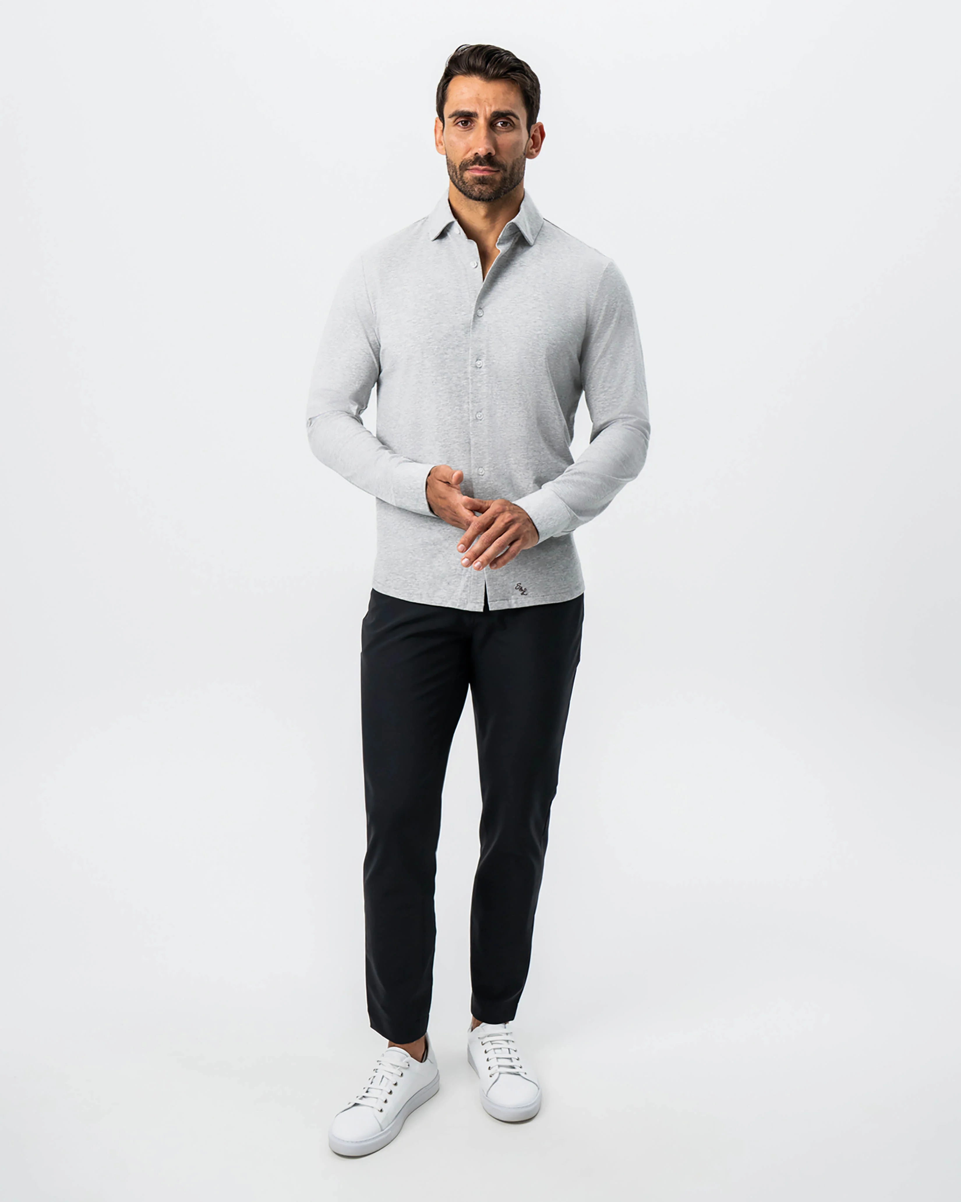 "The Fowler" Grey Button Down - Image 3