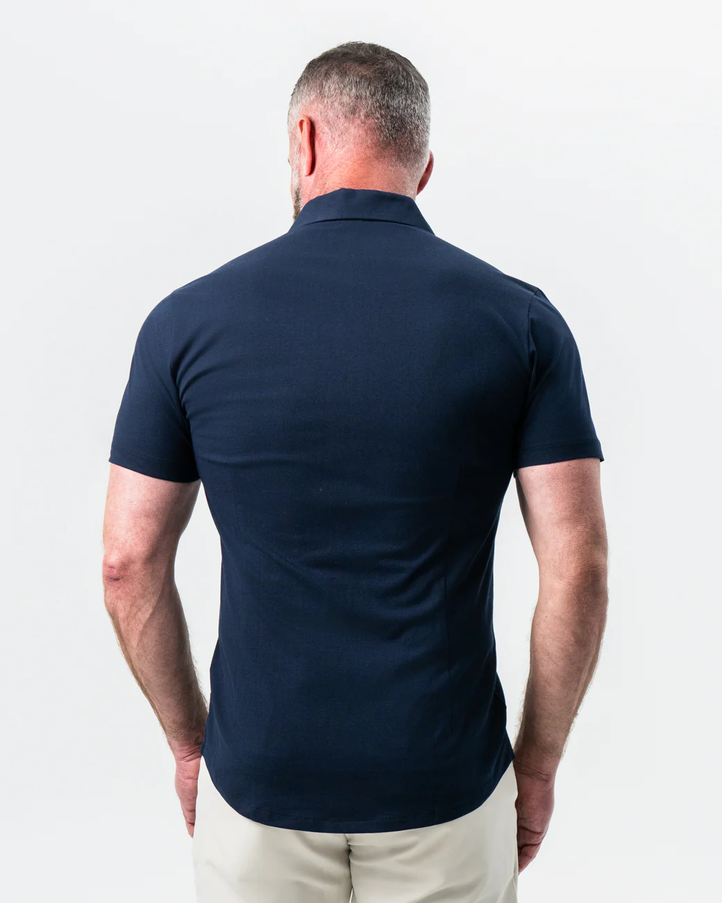 "The Hawkins" Navy Short Sleeve Button Down - Image 4