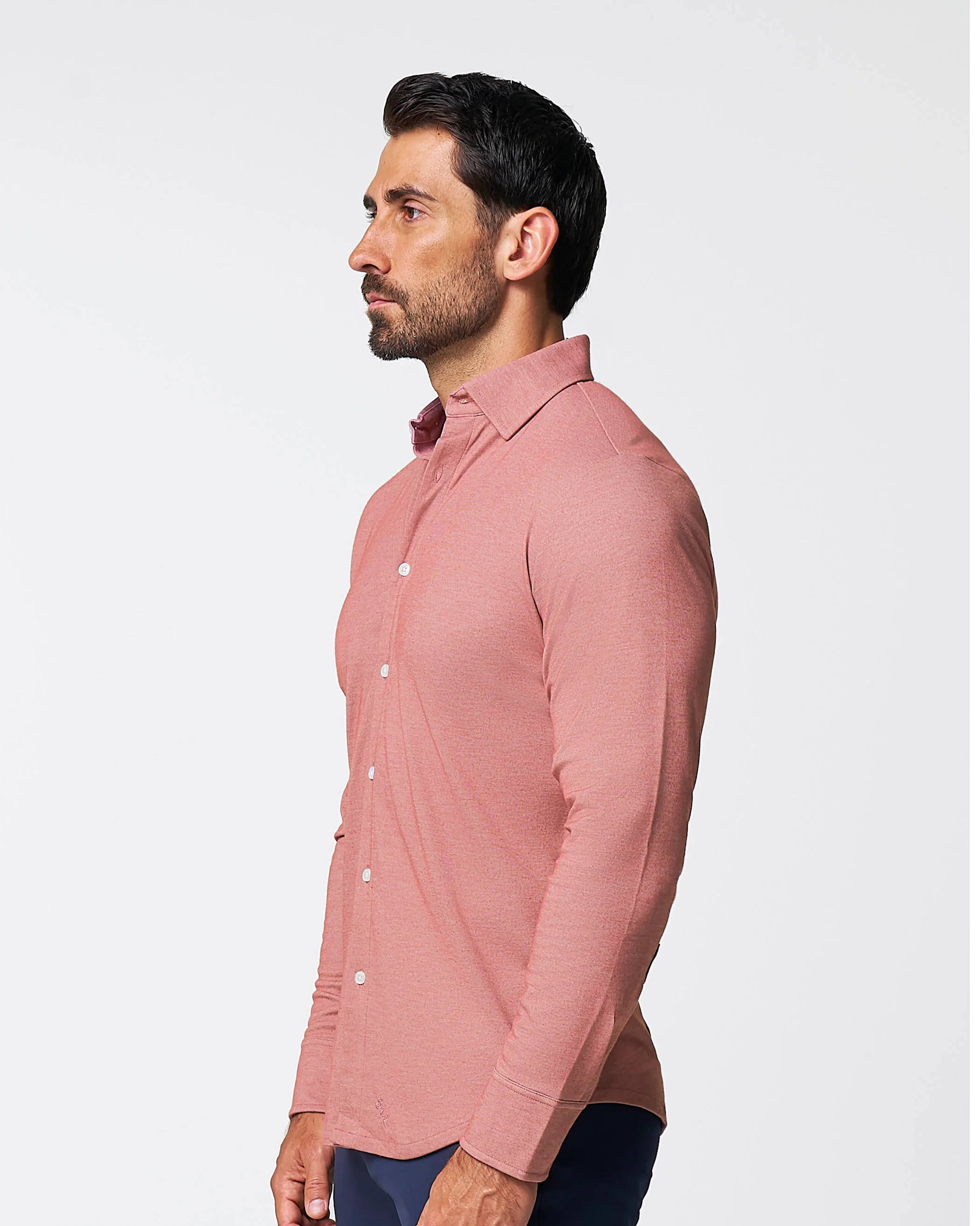 "The Jace" Maroon Pique Button Down - Image 2