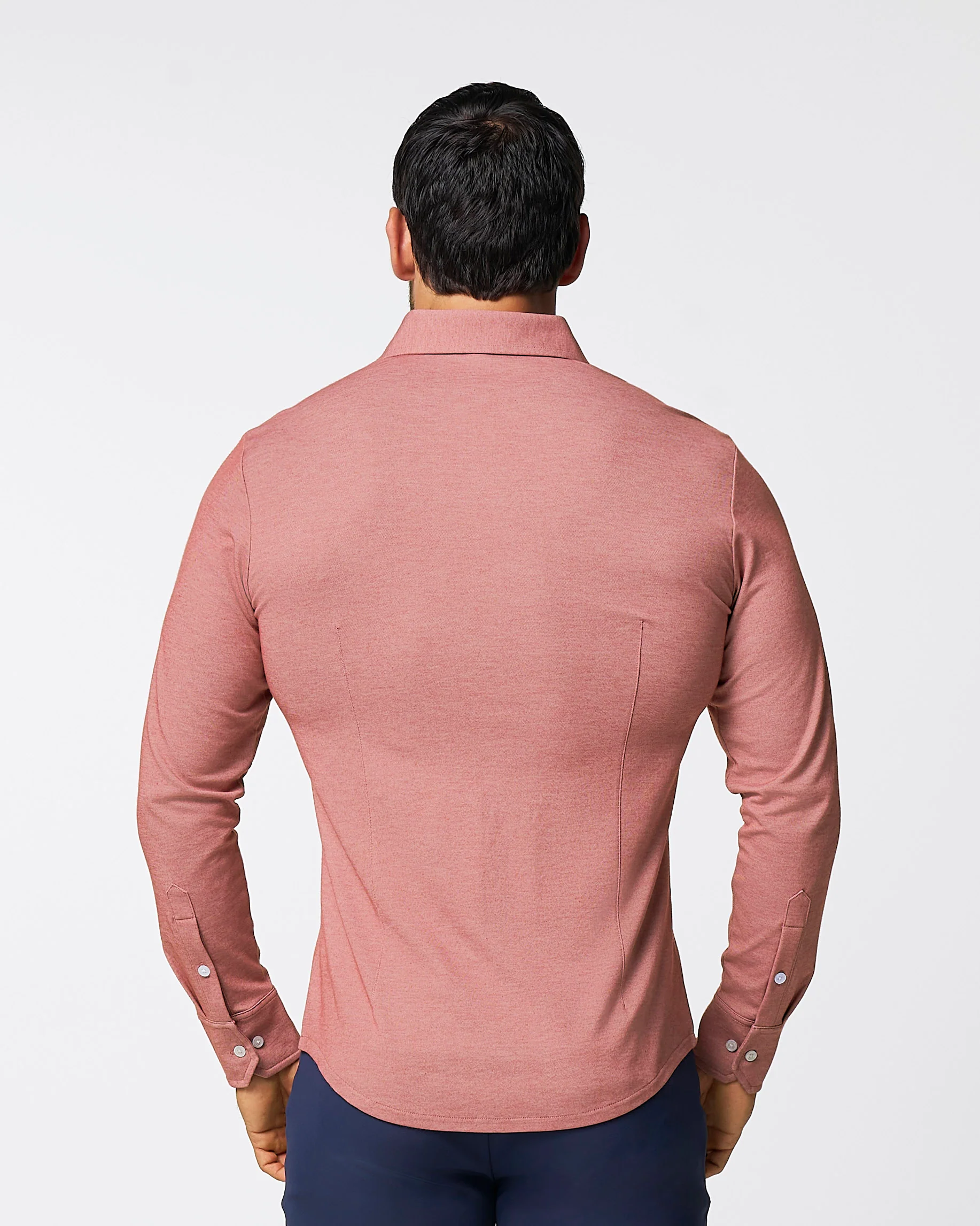 "The Jace" Maroon Pique Button Down - Image 5