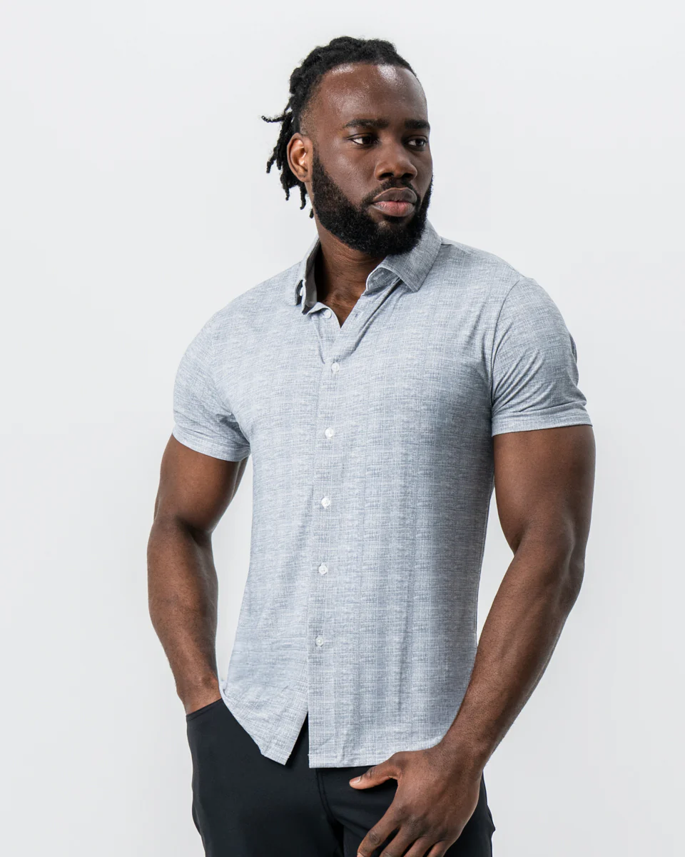 "The Jefferson" Light Grey Printed Linen - Image 6