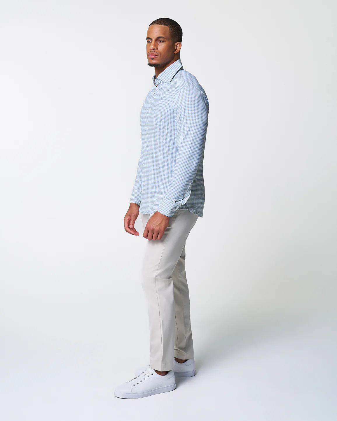 "The Laguna" Sport Shirt - Light Blue Gingham - Image 3