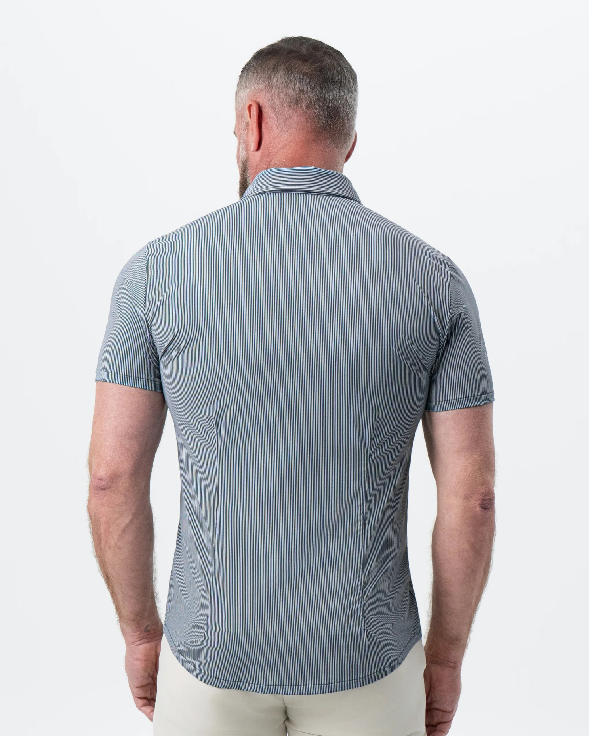 "The Lombardi" Navy Print Stripe - Image 6