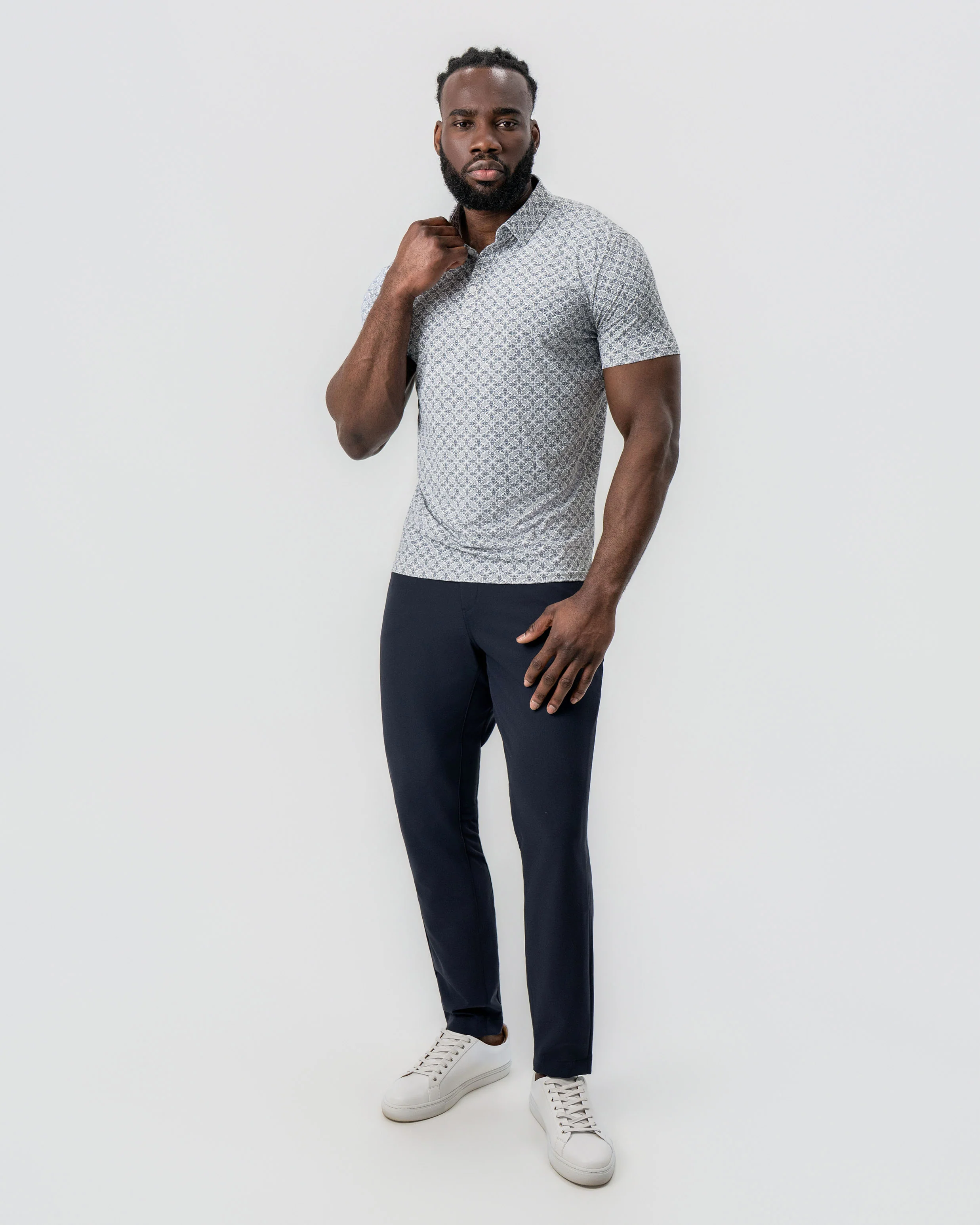 "The Lorenzo" Navy & White Jacquard - Image 3