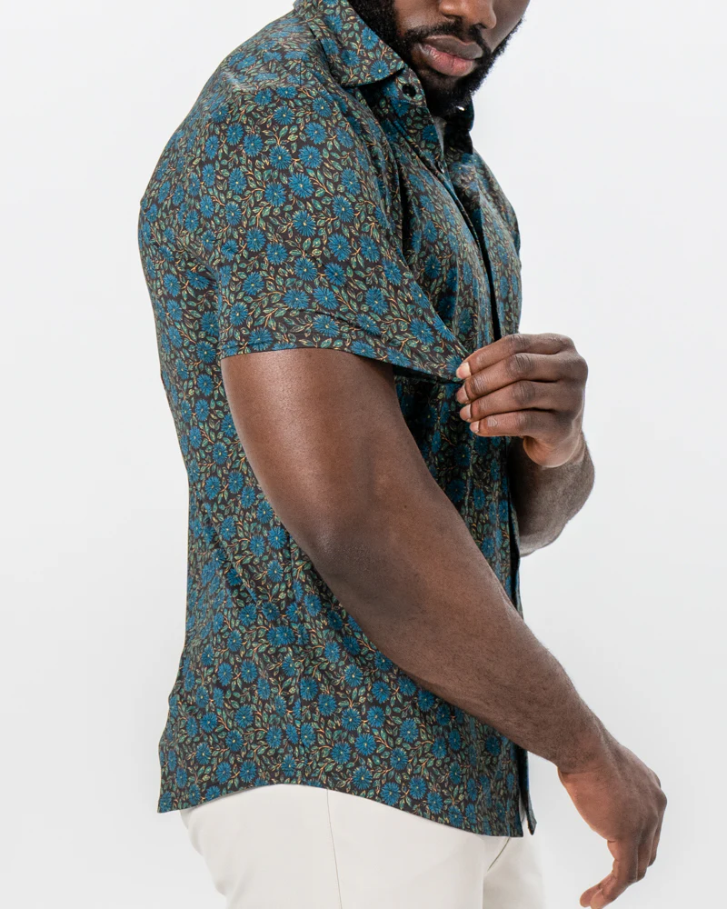 "The Lotus" Deep Brown Floral Print - Image 2