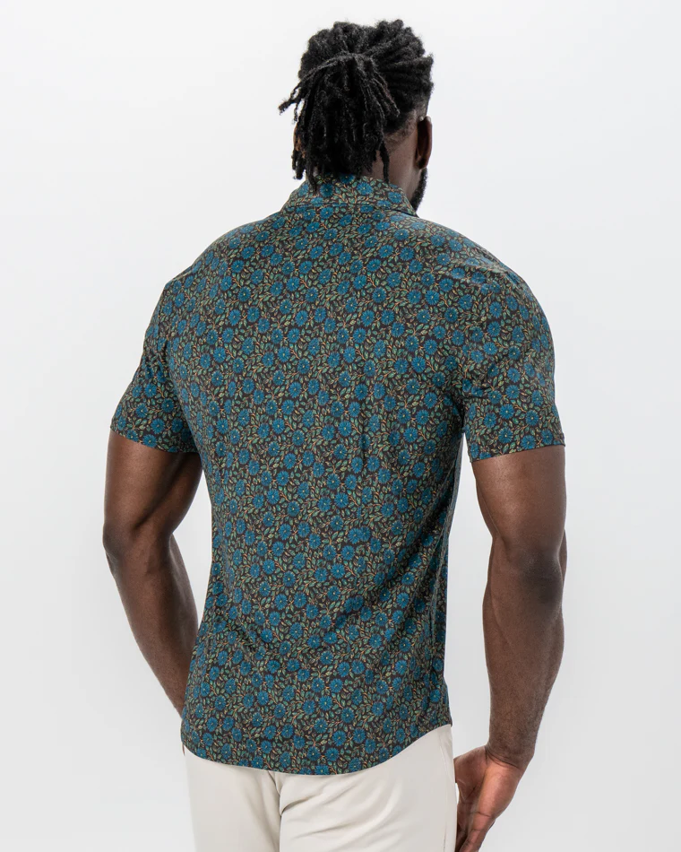 "The Lotus" Deep Brown Floral Print - Image 3