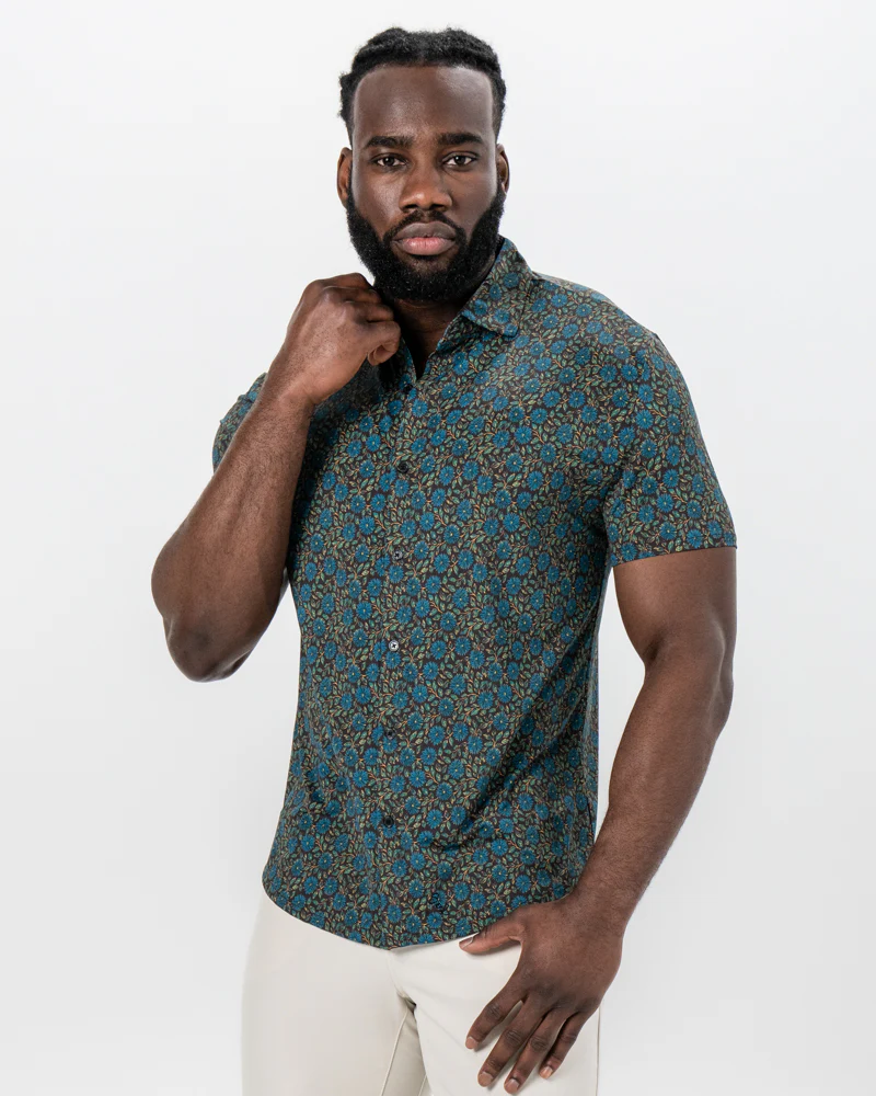 "The Lotus" Deep Brown Floral Print - Image 4