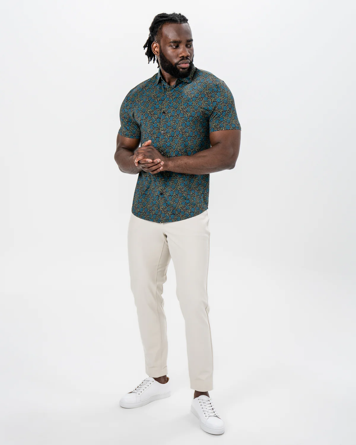 "The Lotus" Deep Brown Floral Print - Image 6