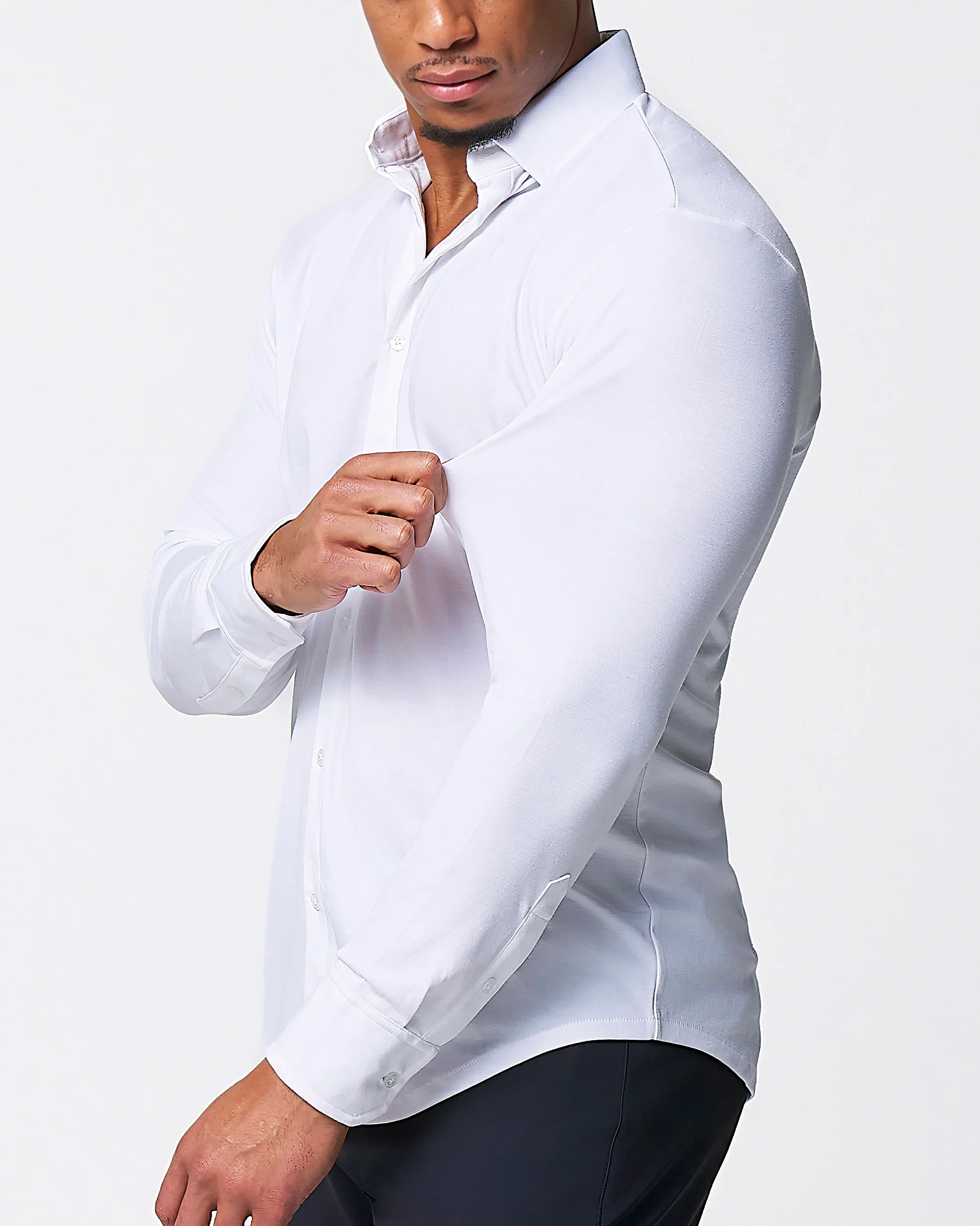 "The Mark" White Pique Button Down - Image 3