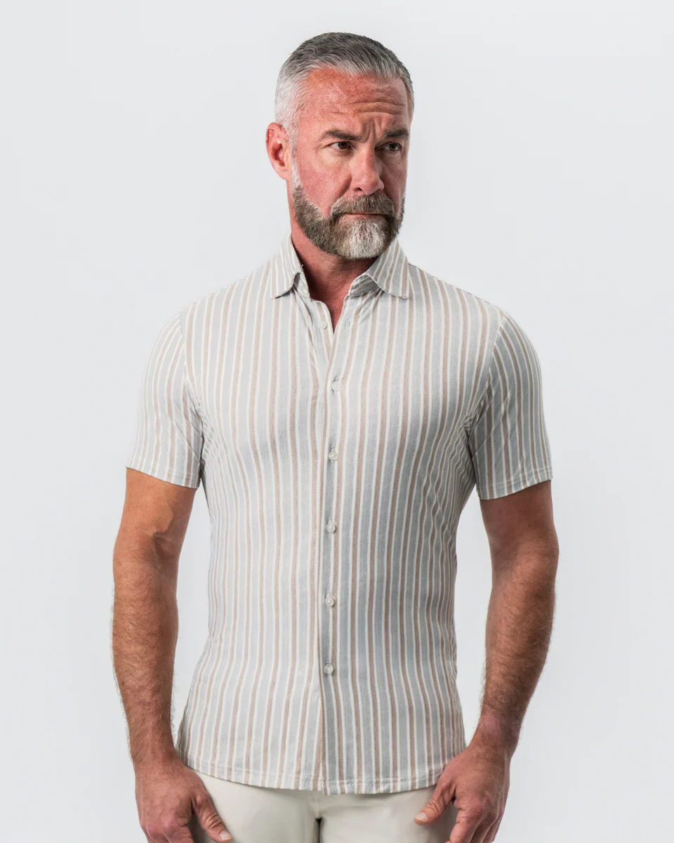 "The Maui" Light Blue & Brown Stripe - Image 6