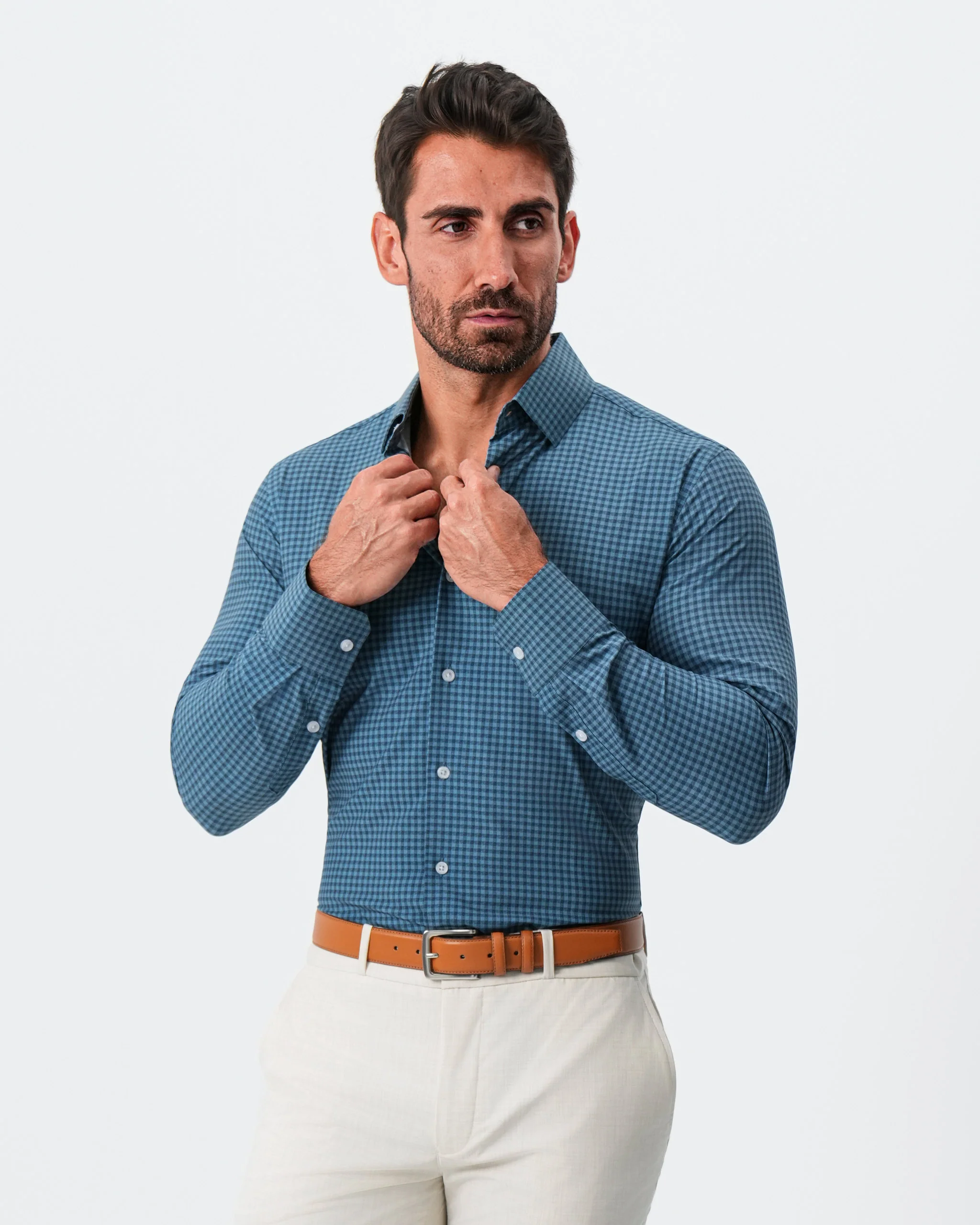 "The Montgomery" Teal & Navy Gingham - Image 4