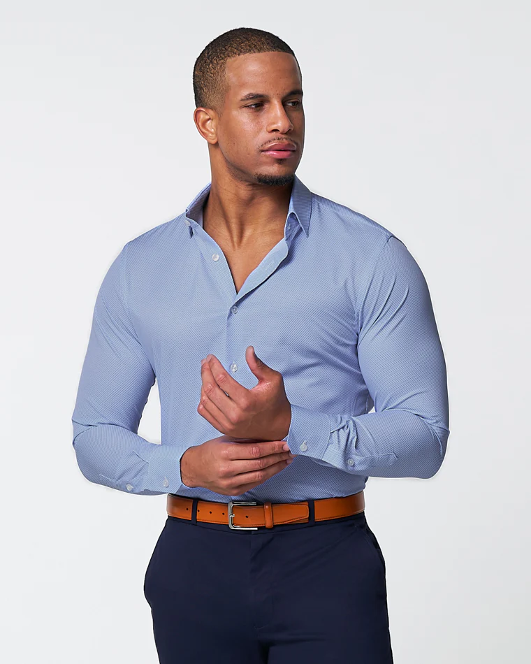 "The Morrison" Blue & White Mini Pattern - Classic Fit