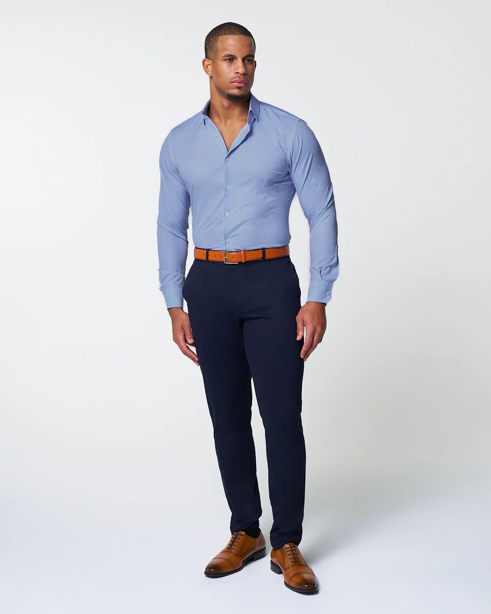 "The Morrison" Blue & White Mini Pattern - Classic Fit - Image 3